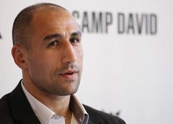 BERLIN - SEPTEMBER 16:  Boxer Arthur Abraham looks on during a press conference on September 16, 2010 in Berlin, Germany. Abraham signed a co-operation with German retail clothes company Camp David.  (Photo by Andreas Rentz/Getty Images)