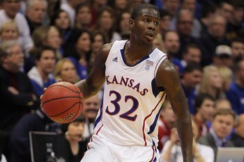 LAWRENCE, KS - DECEMBER 29:  Josh Selby #32 of the Kansas Jayhawks in action during the game against the University of Texas Arlington Mavericks on December 29, 2010 at Allen Fieldhouse in Lawrence, Kansas.  (Photo by Jamie Squire/Getty Images)