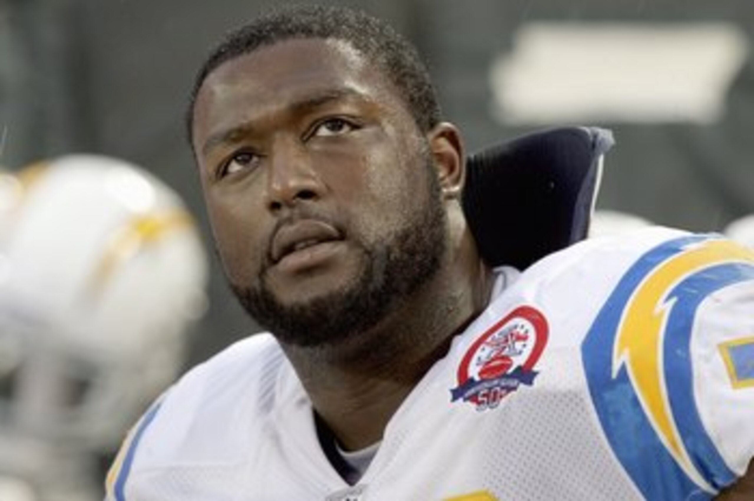 KANSAS CITY, MO - OCTOBER 25:  Marcus McNeill #73 of the San Diego Chargers looks on from the bench during the game against the Kansas City Chiefs on October 25, 2009 at Arrowhead Stadium in Kansas City, Missouri. (Photo by Jamie Squire/Getty Images)