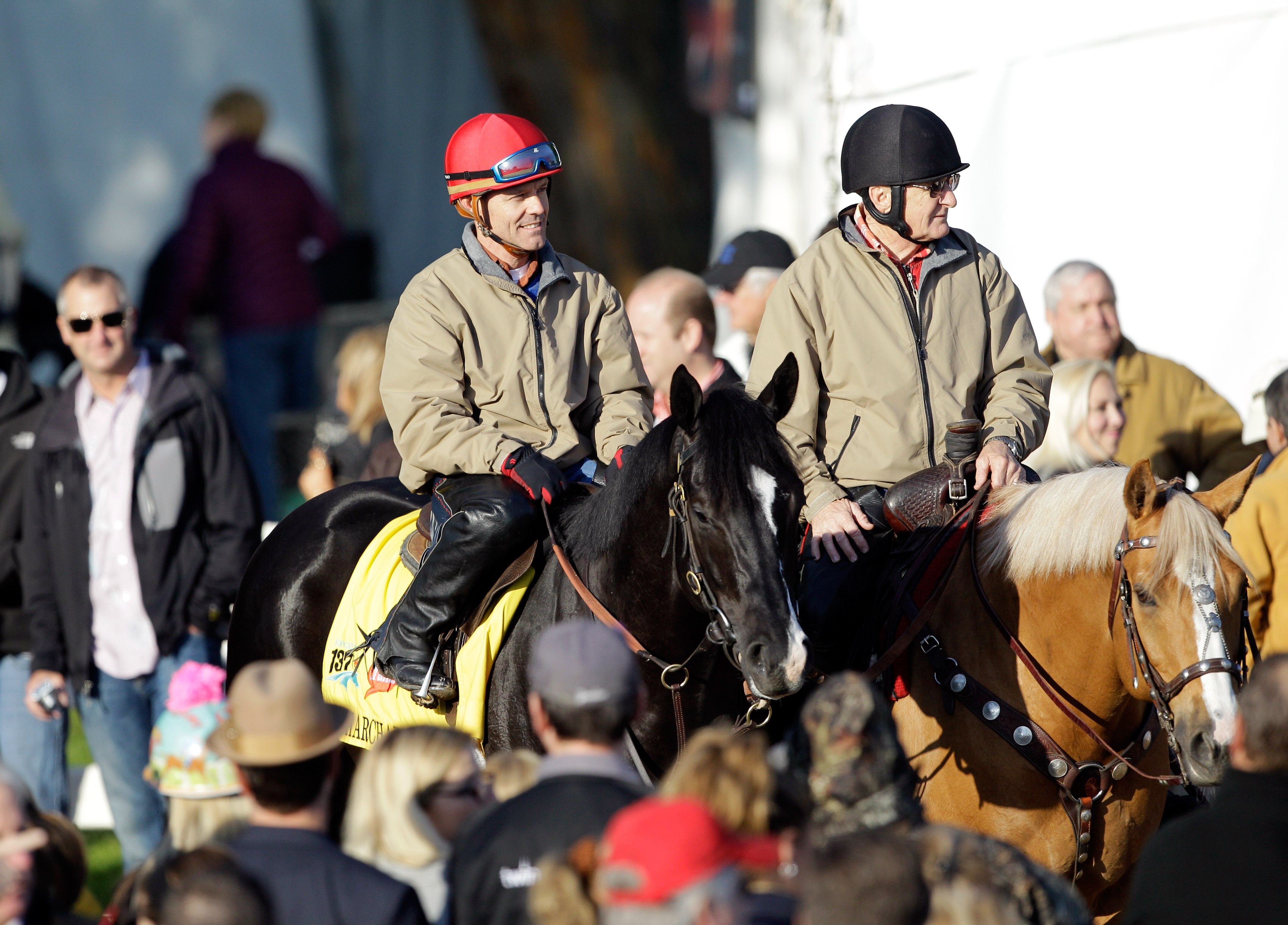 LOUISVILLE, KY - MAY 05:  Kentucky Derby entrant ArchArchArch is led to the track in preparation for the 137th Kentucky Derby at Churchill Downs on May 5, 2011 in Louisville, Kentucky.  (Photo by Rob Carr/Getty Images)