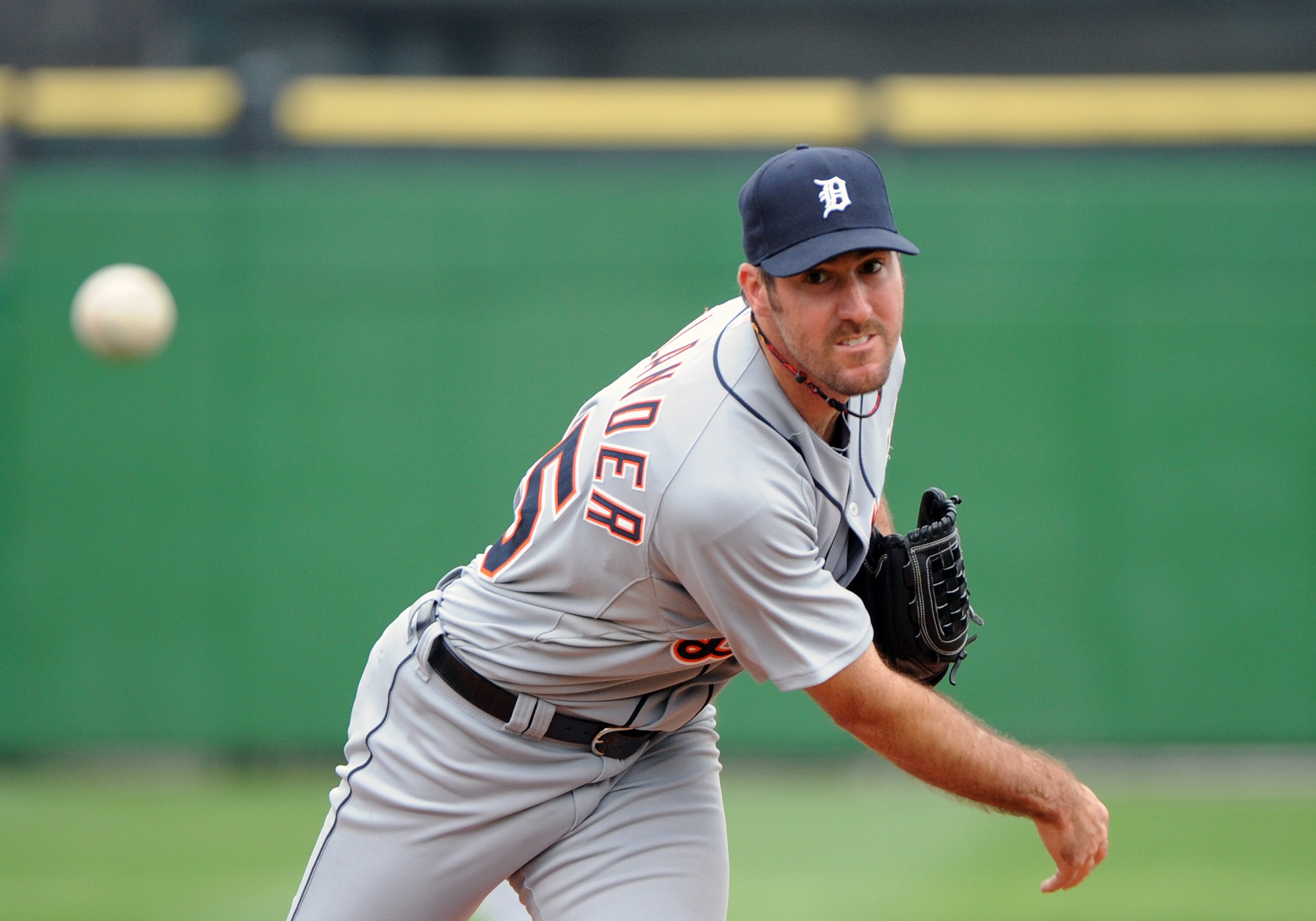 CLEARWATER, FL - MARCH 11: Pitcher Justin Verlander #35 of the Detroit Tigers starts against the Philadelphia Phillies March 11, 2010 at the Bright House Field in Clearwater, Florida. (Photo by Al Messerschmidt/Getty Images)