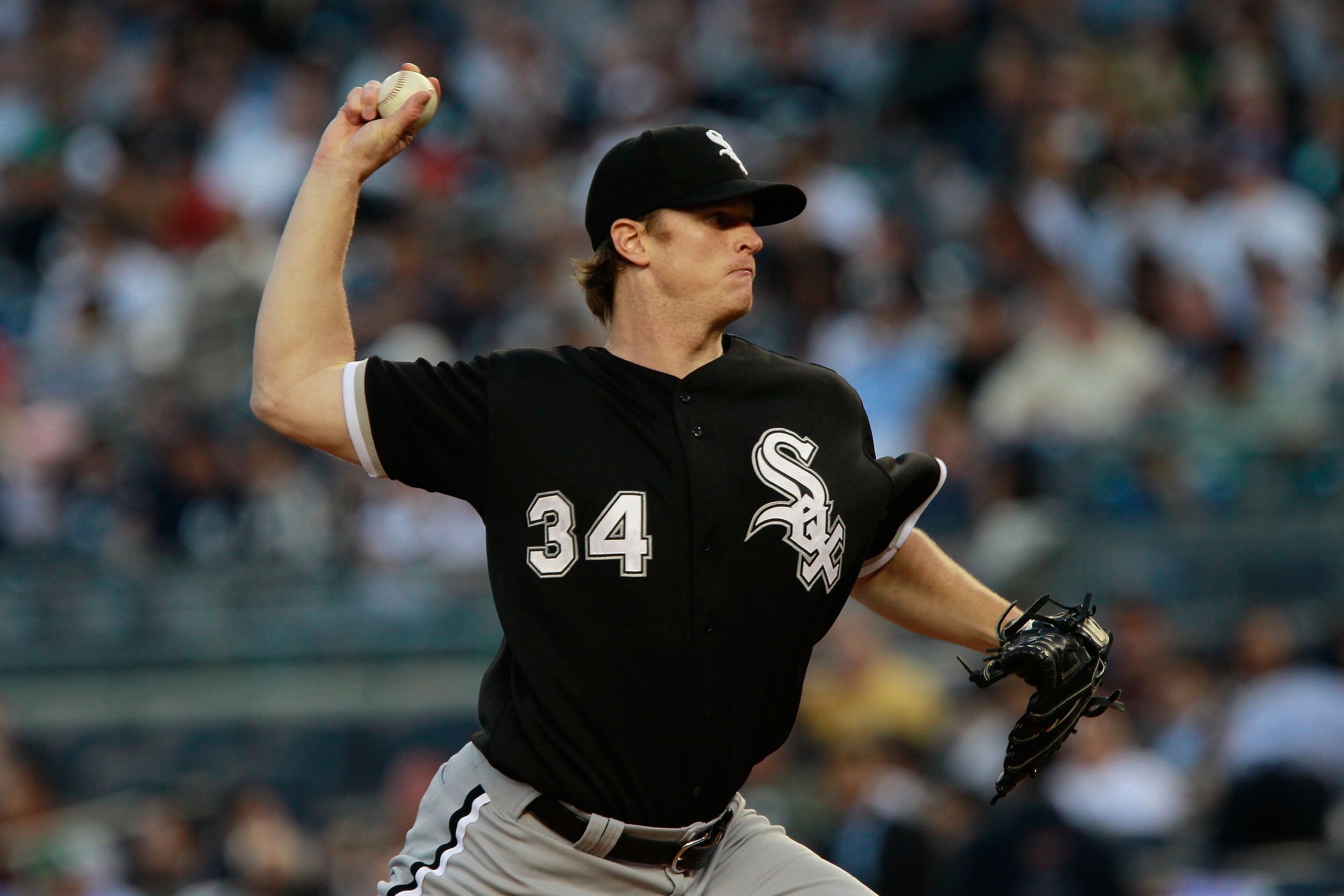 NEW YORK, NY - APRIL 26:  Gavin Floyd #34 of the Chicago White Sox pitches against the New York Yankees at Yankee Stadium on April 26, 2011 in the Bronx borough of New York City.  (Photo by Chris Trotman/Getty Images)