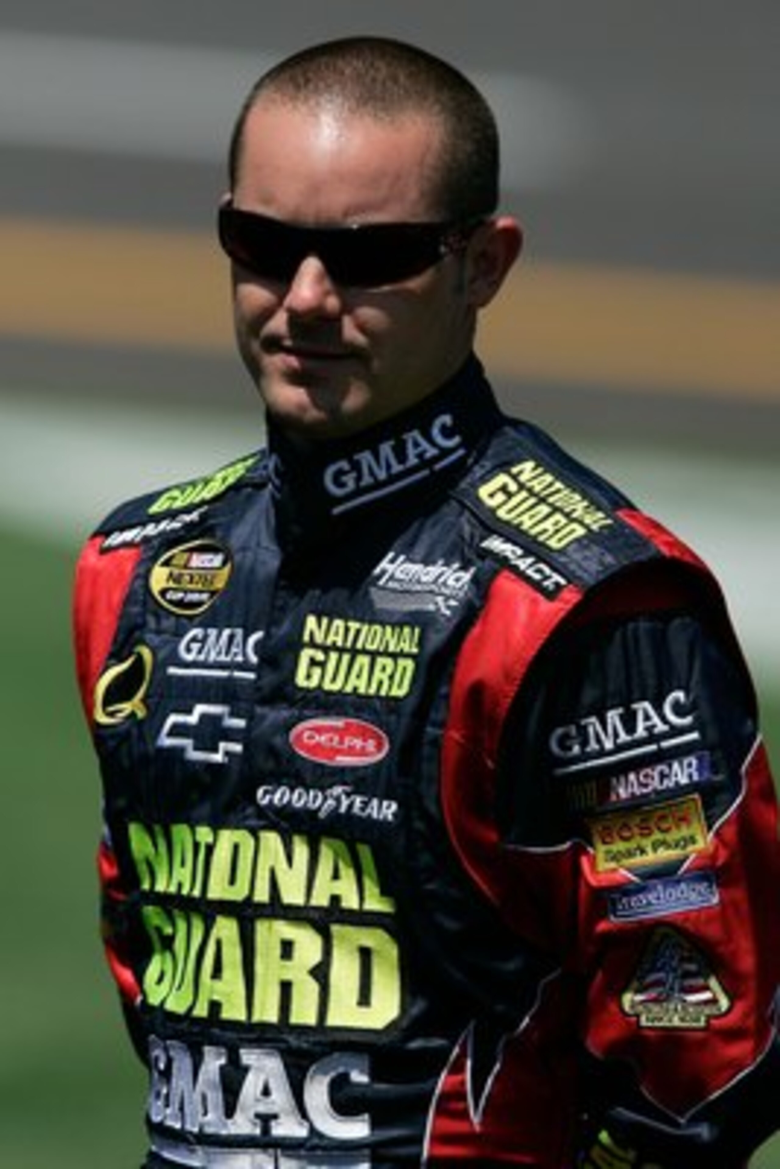 TALLADEGA, AL - APRIL 28:  Casey Mears, driver of the #25 National Guard/GMAC Chevrolet, stands on pit road during qualifying for the NASCAR Nextel Cup Series Aaron's 499 at Talladega Superspeedway on April 28, 2007 in Talladega, Alabama.  (Photo by Jason