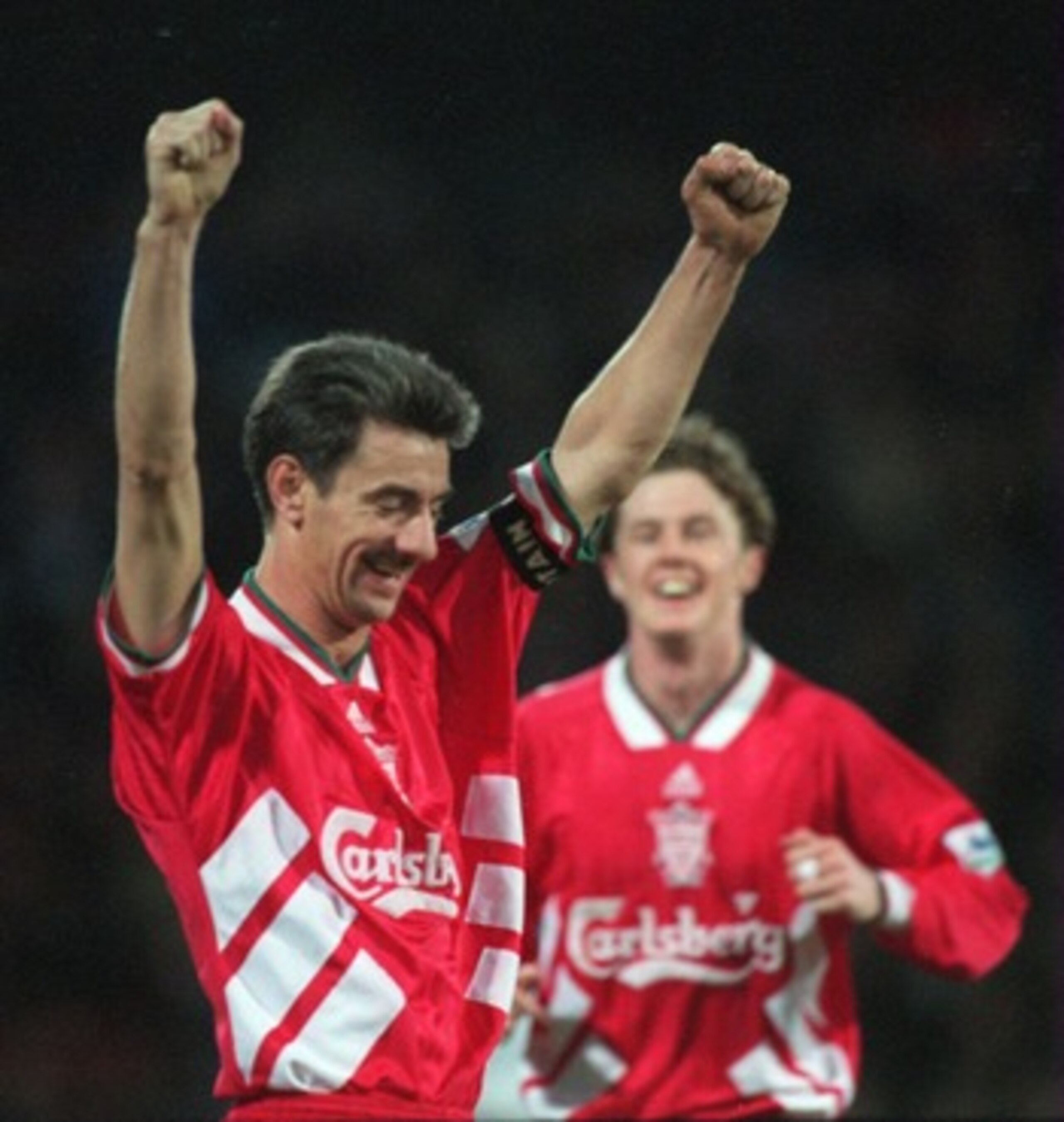 28 FEB 1995:  IAN RUSH OF LIVERPOOL CELEBRATES HIS GOAL, SECOND FOR LIVERPOOL WIMBLEDON V LIVERPOOL. IN THE FA CUP FIFTH ROUND REPLAY AT SELHURST PARK Mandatory Credit: Allsport UK/ALLSPORT