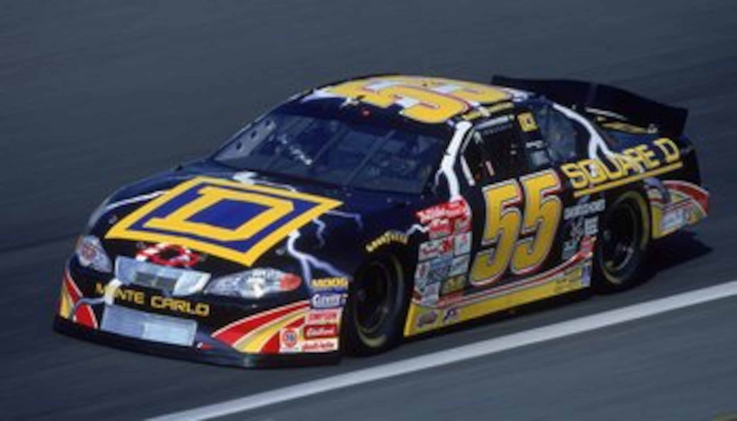 19 May 2001:  Bobby Hamilton #55 who drives a Chevy Monte Carlo for Andy petree racing races by during The Winston, part of the Nascar Winston Cup Series at Lowe's Motor Speedway in Concord, North Carolina.Mandatory Credit: Jon Ferrey  /Allsport