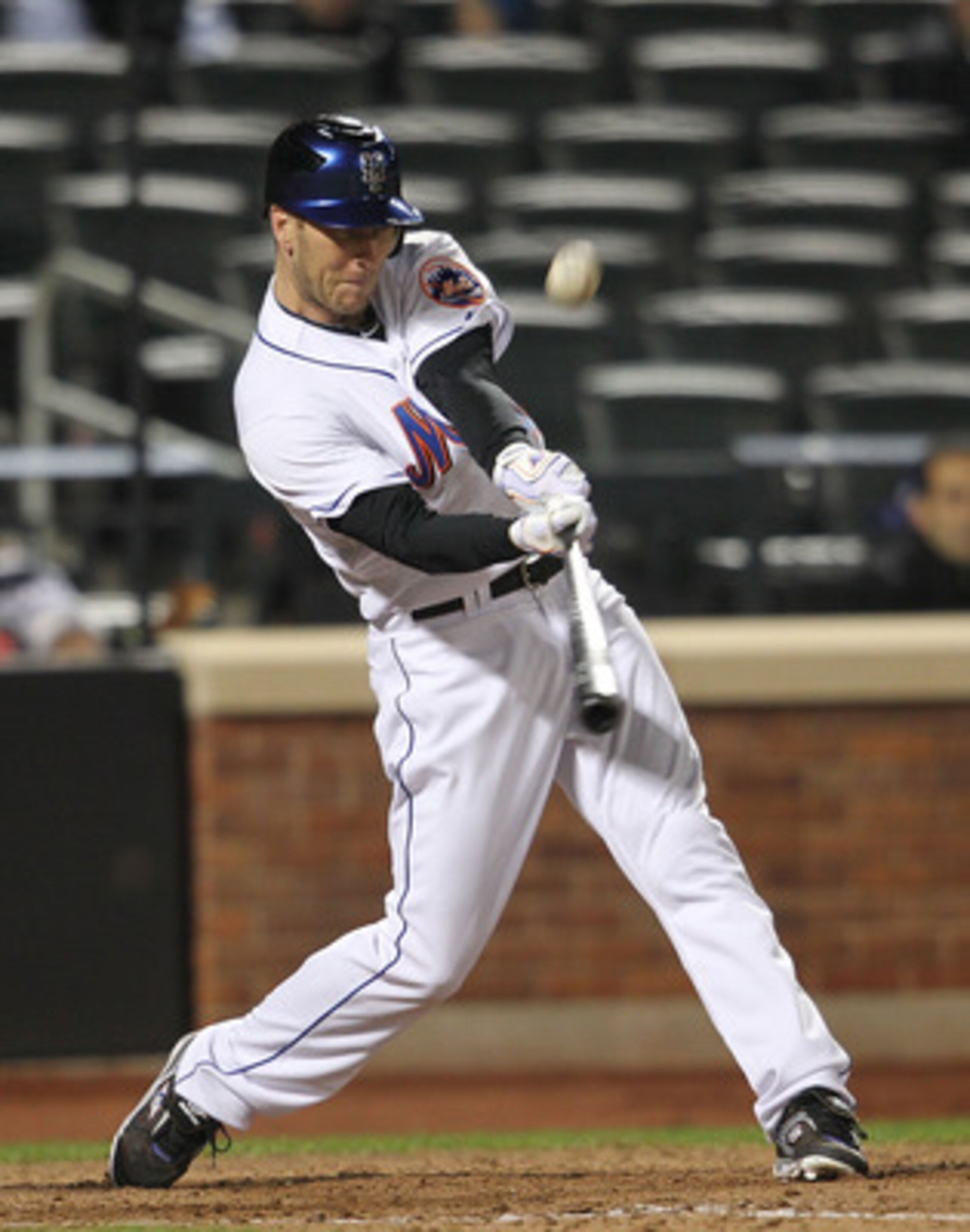 NEW YORK, NY - APRIL 21:  Jason Bay #44 of the New York Mets hits an inside the park home run in the eighth inning against the Houston Astros at Citi Field on April 21, 2011 in the Flushing neighborhood of the Queens borough of New York City.  (Photo by N
