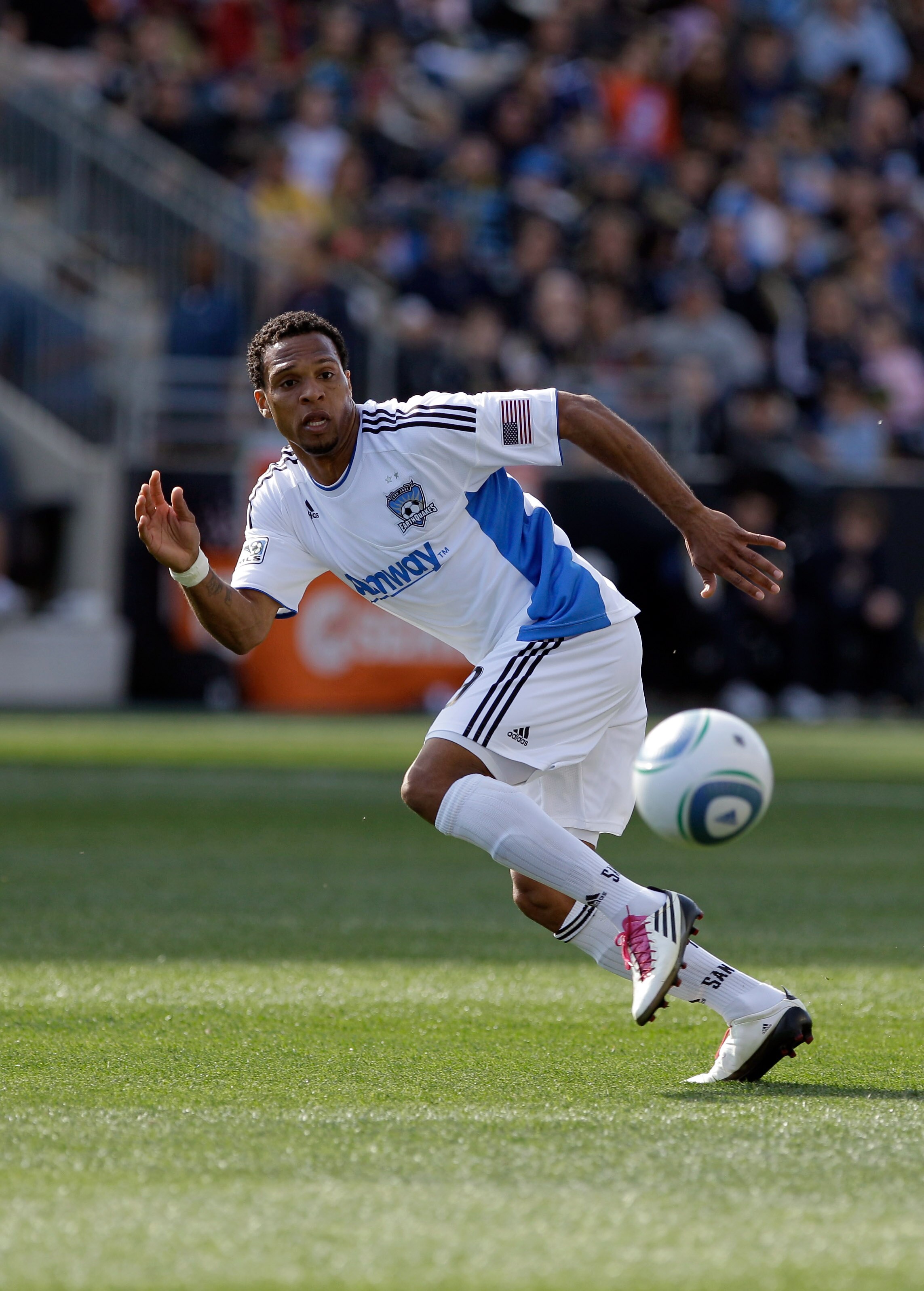CHESTER, PA - APRIL 30:  Scott Sealy #9 of the San Jose Earthquakes in action against the Philadelphia Union at PPL Park on April 30, 2011 in Chester, Pennsylvania.  (Photo by Rob Carr/Getty Images)