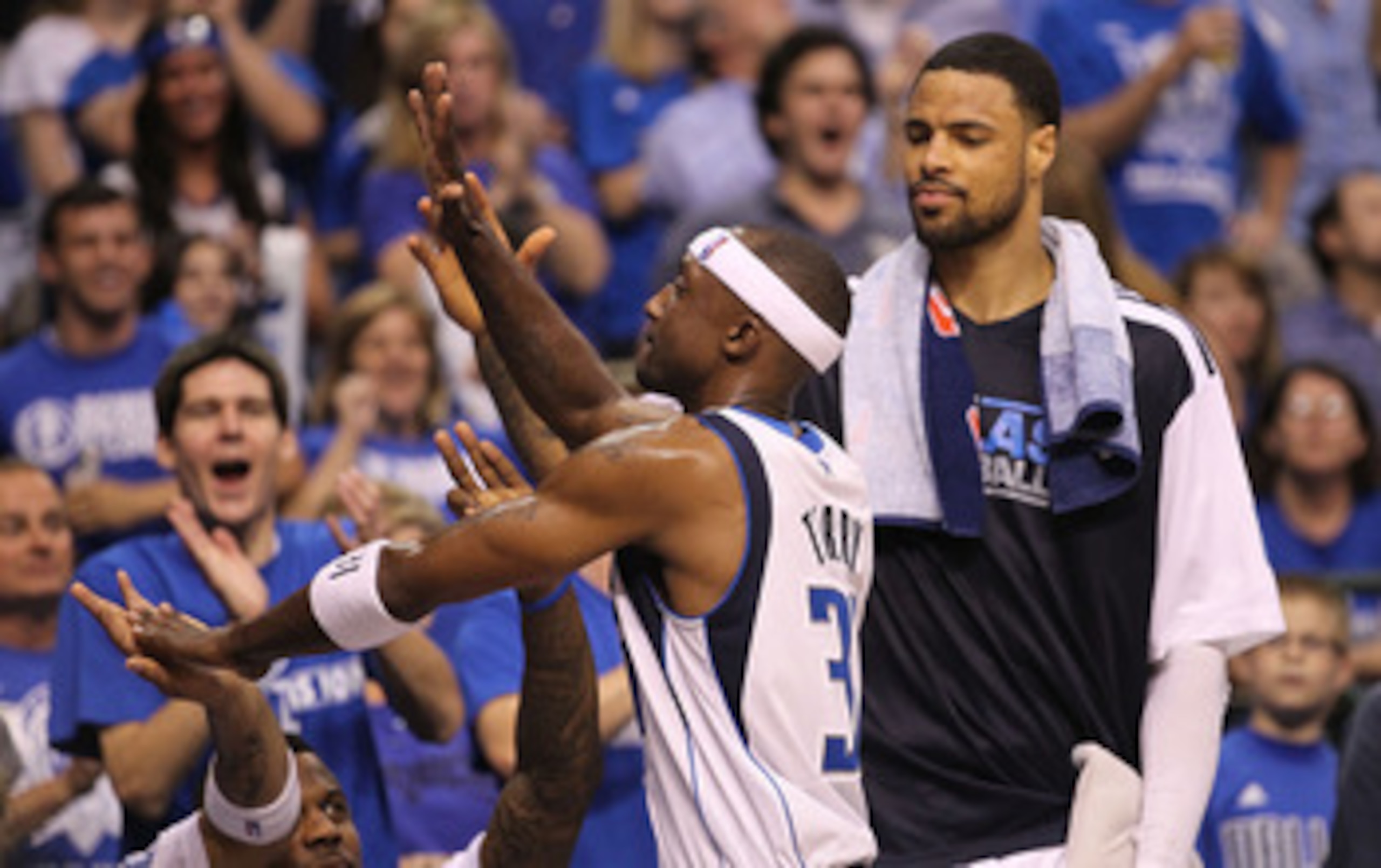 DALLAS, TX - MAY 08:  Guard Jason Terry #31 of the Dallas Mavericks reacts against the Los Angeles Lakers in Game Four of the Western Conference Semifinals during the 2011 NBA Playoffs on May 8, 2011 at American Airlines Center in Dallas, Texas.  NOTE TO 