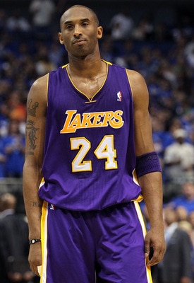 DALLAS, TX - MAY 06:  Guard Kobe Bryant #24 of the Los Angeles Lakers reacts during a 98-92 loss against the Dallas Mavericks in Game Three of the Western Conference Semifinals during the 2011 NBA Playoffs on May 6, 2011 at American Airlines Center in Dal