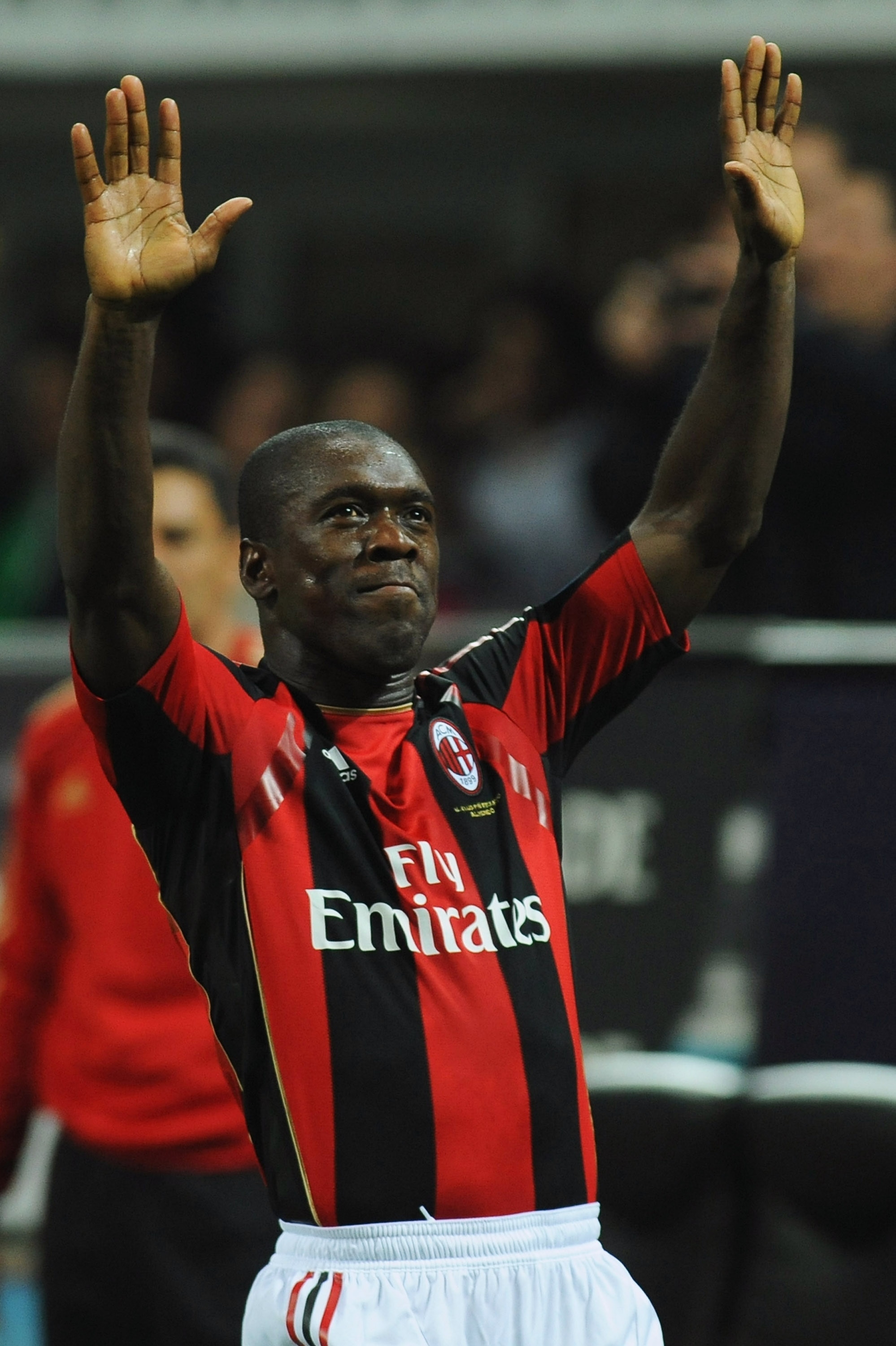 MILAN, ITALY - APRIL 16:  Clarence Seedorf of AC Milan celebrates after scoring the opening goal during the Serie A match between AC Milan and UC Sampdoria at Stadio Giuseppe Meazza on April 16, 2011 in Milan, Italy.  (Photo by Valerio Pennicino/Getty Ima