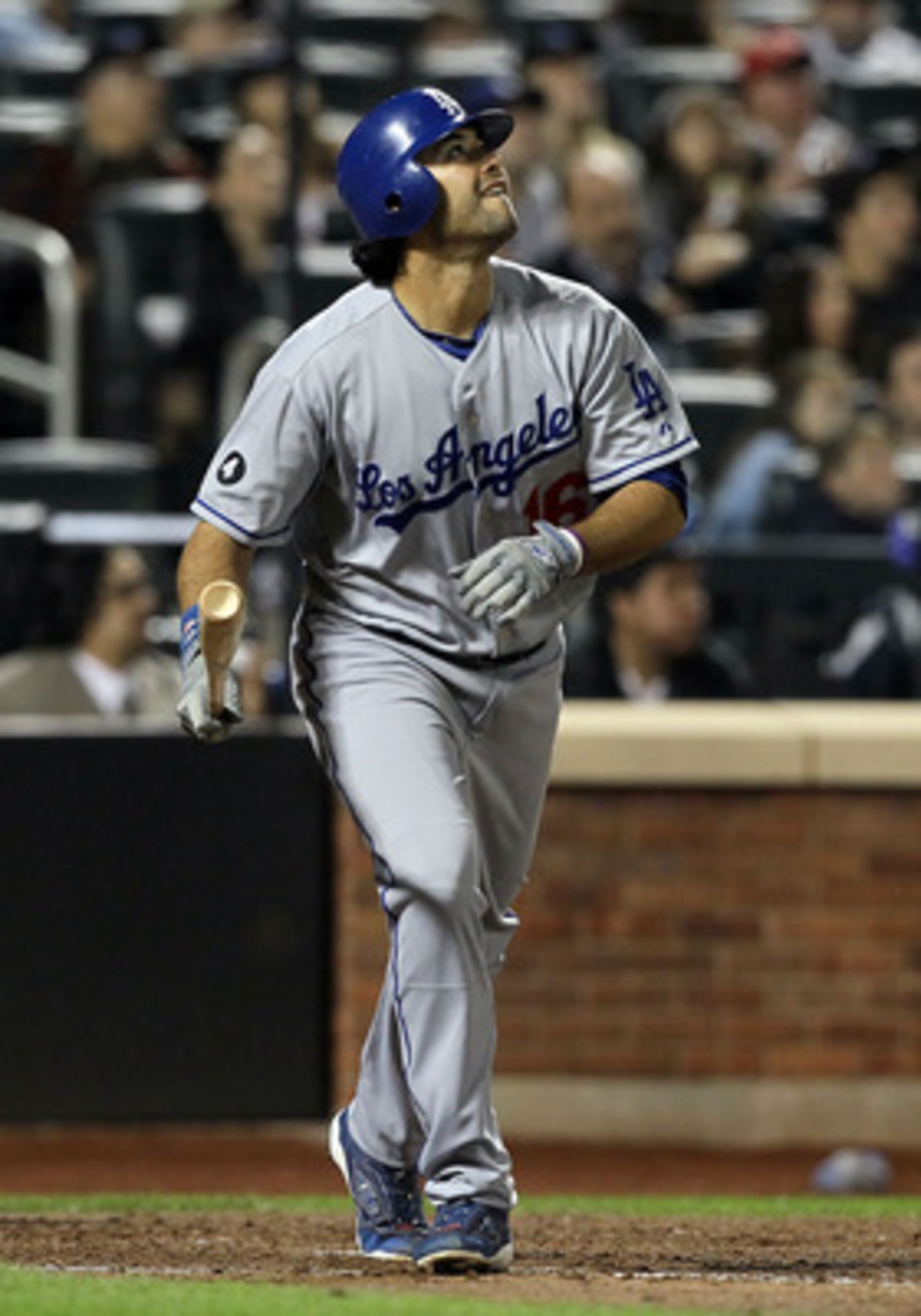 NEW YORK, NY - MAY 07: Andre Ethier #16 of the Los Angeles Dodgers flies out in the fifth inning against the New York Mets on May 7, 2011 at Citi Field in the Flushing neighborhood of the Queens borough of New York City. (Photo by Jim McIsaac/Getty Imag NEW YORK, NY - MAY 07: Andre Ethier #16 of the Los Angeles Dodgers flies out in the fifth inning against the New York Mets on May 7, 2011 at Citi Field in the Flushing neighborhood of the Queens borough of New York City. (Photo by Jim McIsaac/Getty Imag
