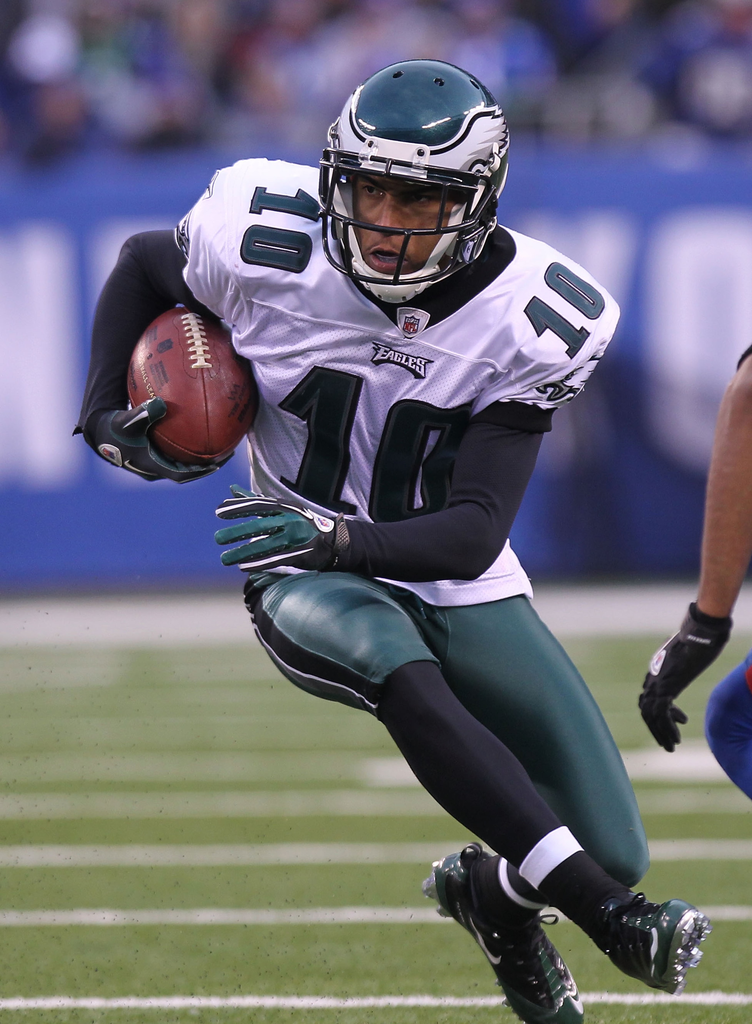 EAST RUTHERFORD, NJ - DECEMBER 19: DeSean Jackson #10 of the Philadelphia Eagles against the New York Giants at New Meadowlands Stadium on December 19, 2010 in East Rutherford, New Jersey. (Photo by Nick Laham/Getty Images) EAST RUTHERFORD, NJ - DECEMBER 19: DeSean Jackson #10 of the Philadelphia Eagles against the New York Giants at New Meadowlands Stadium on December 19, 2010 in East Rutherford, New Jersey. (Photo by Nick Laham/Getty Images)