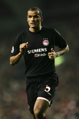 LIVERPOOL, ENGLAND -DECEMBER 8:  Rivaldo of Olympiakos in action during the Champions League Group A match between Liverpool and Olympiakos at Anfield on December 8, 2004 in Liverpool, England.  (Photo by Clive Brunskill/Getty Images)