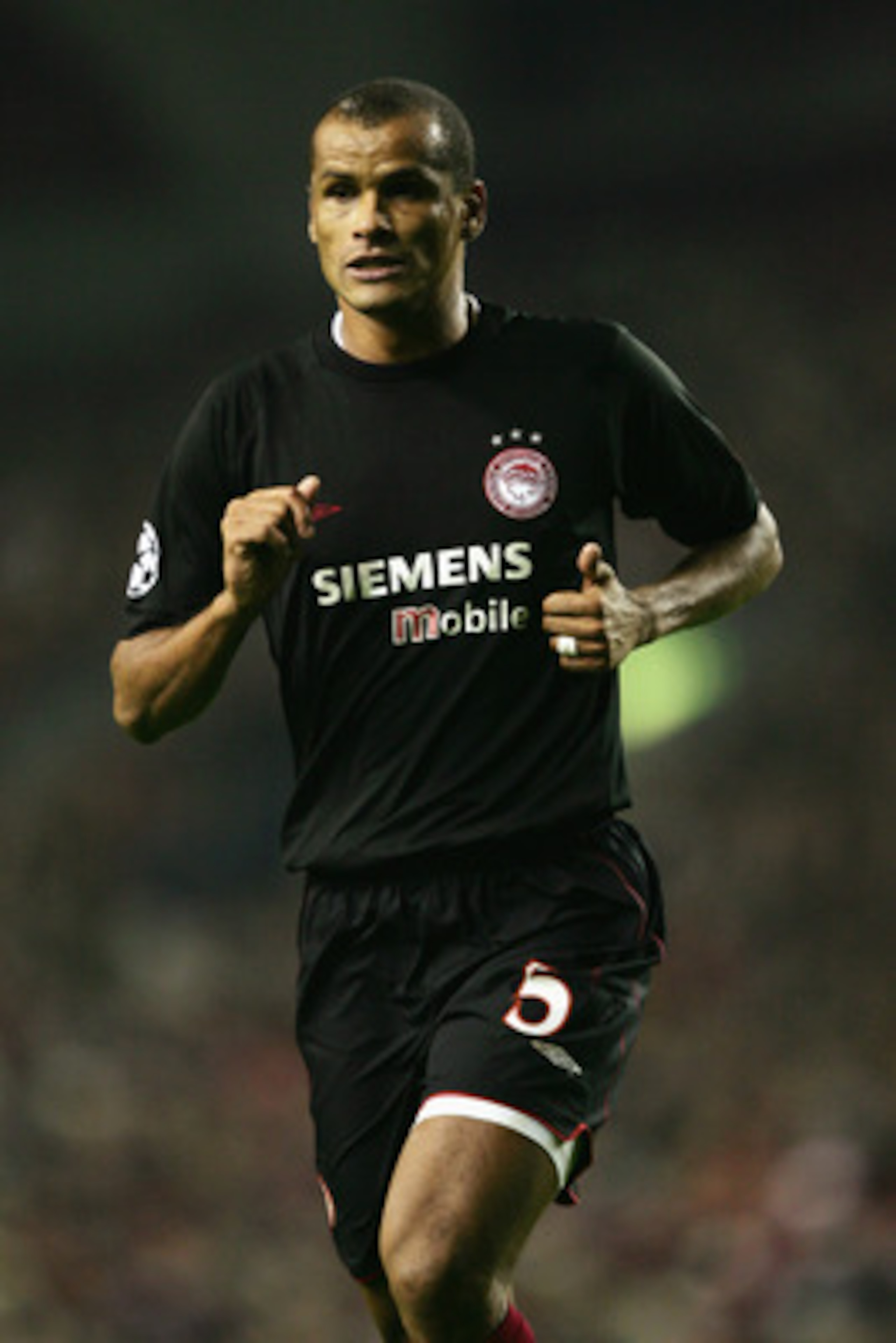 LIVERPOOL, ENGLAND -DECEMBER 8:  Rivaldo of Olympiakos in action during the Champions League Group A match between Liverpool and Olympiakos at Anfield on December 8, 2004 in Liverpool, England.  (Photo by Clive Brunskill/Getty Images)