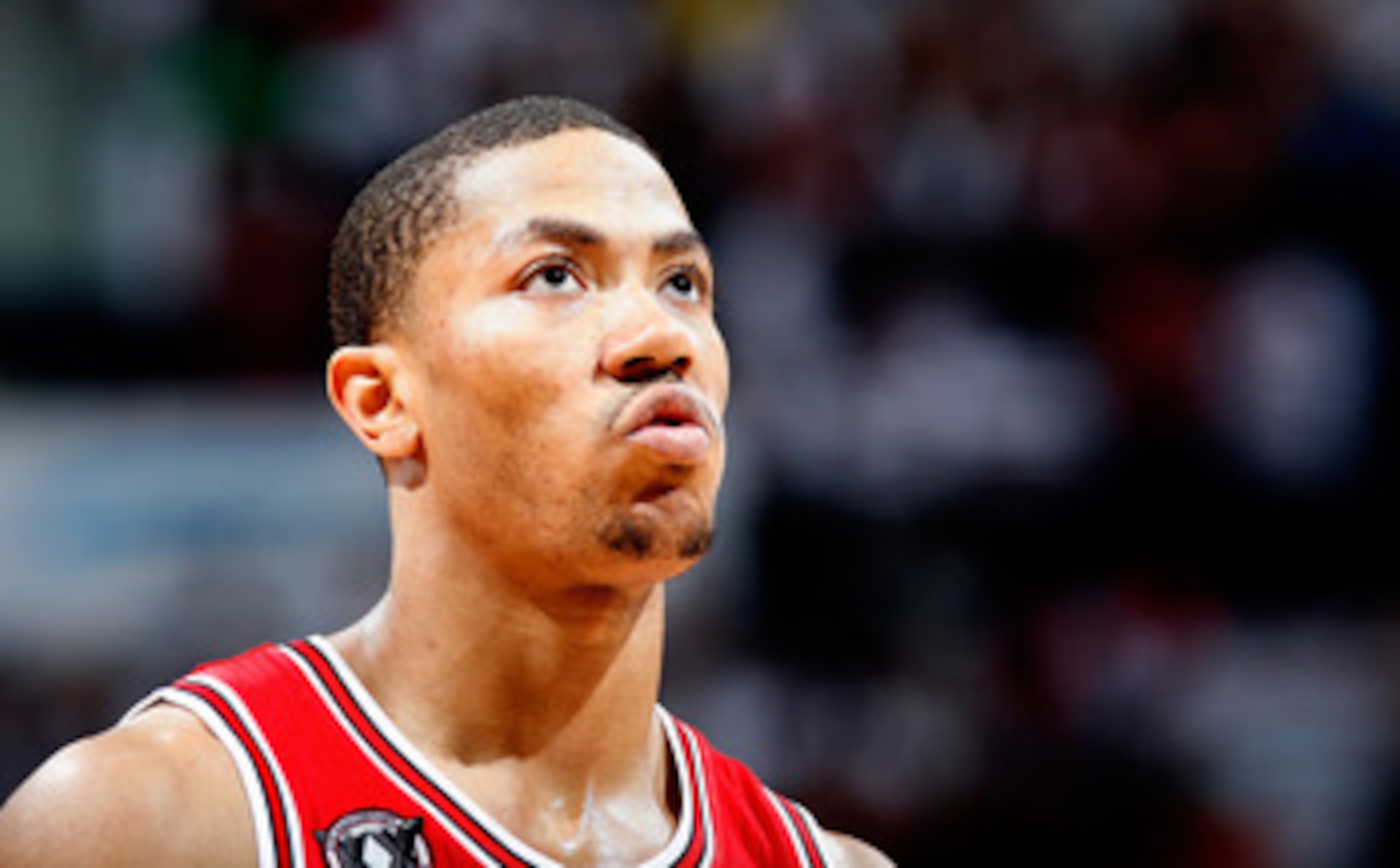 ATLANTA, GA - MAY 08:  Derrick Rose #1 of the Chicago Bulls waits for play to resume against the Atlanta Hawks in Game Four of the Eastern Conference Semifinals in the 2011 NBA Playoffs at Phillips Arena on May 8, 2011 in Atlanta, Georgia.  NOTE TO USER: