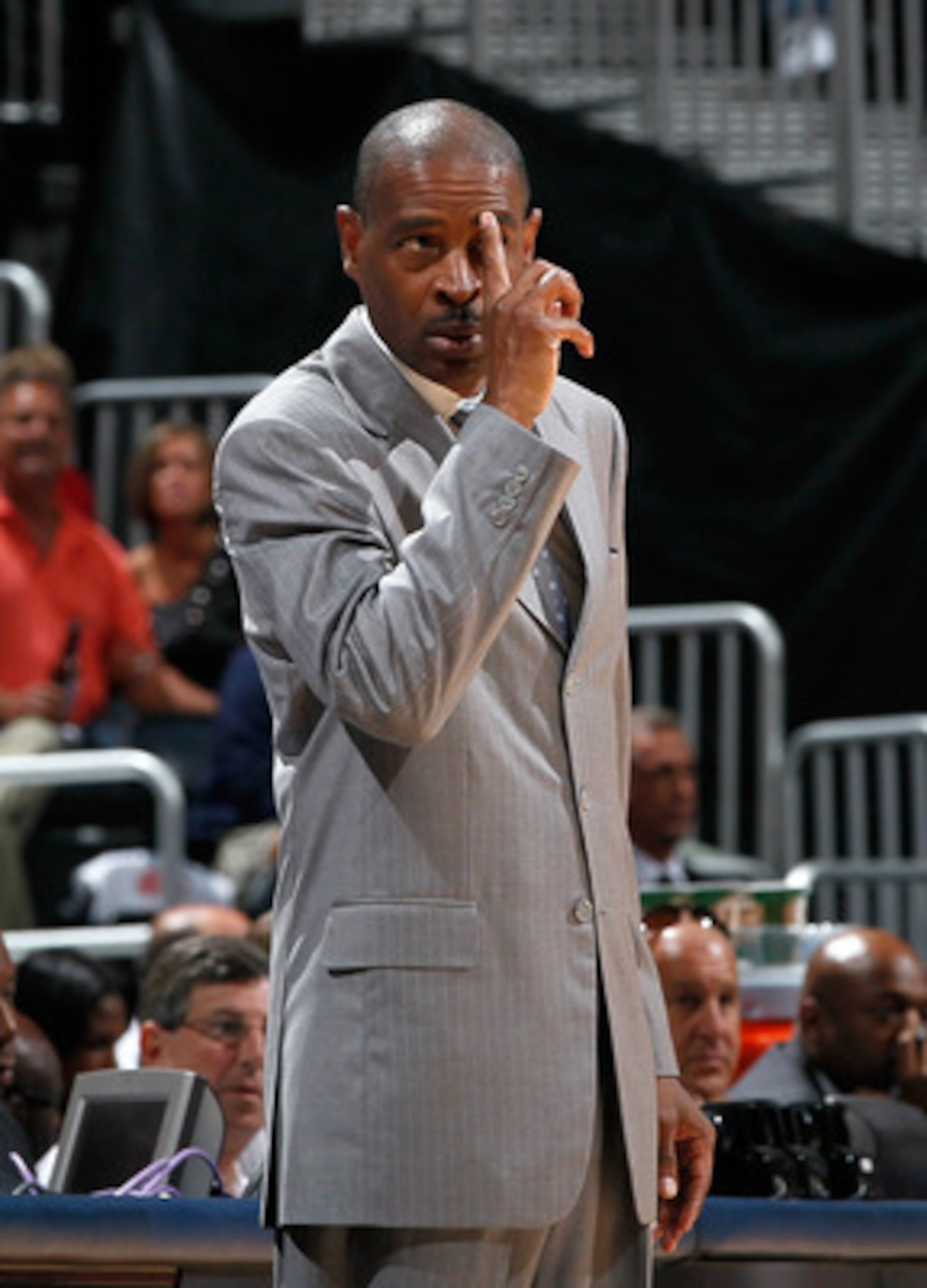 ATLANTA, GA - APRIL 28:  Larry Drew of the Atlanta Hawks against the Orlando Magic during Game Six of the Eastern Conference Quarterfinals in the 2011 NBA Playoffs at Philips Arena on April 28, 2011 in Atlanta, Georgia.  NOTE TO USER: User expressly ackno