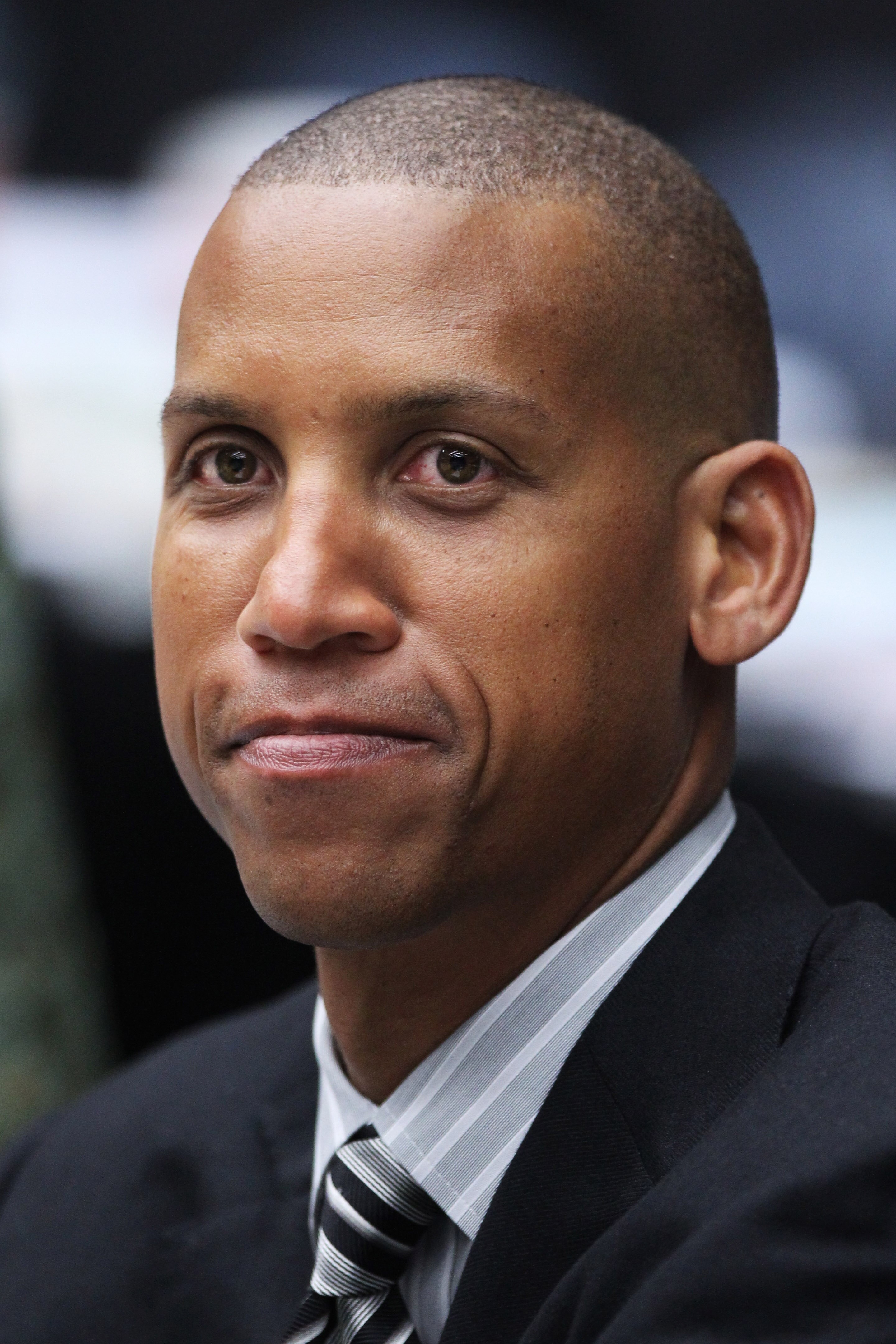 TUCSON, AZ - MARCH 17:  Former NBA player Reggie Miller attends the game between the San Diego State Aztecs and the Northern Colorado Bears during the second round of the 2011 NCAA men's basketball tournament at McKale Center on March 17, 2011 in Tucson, 