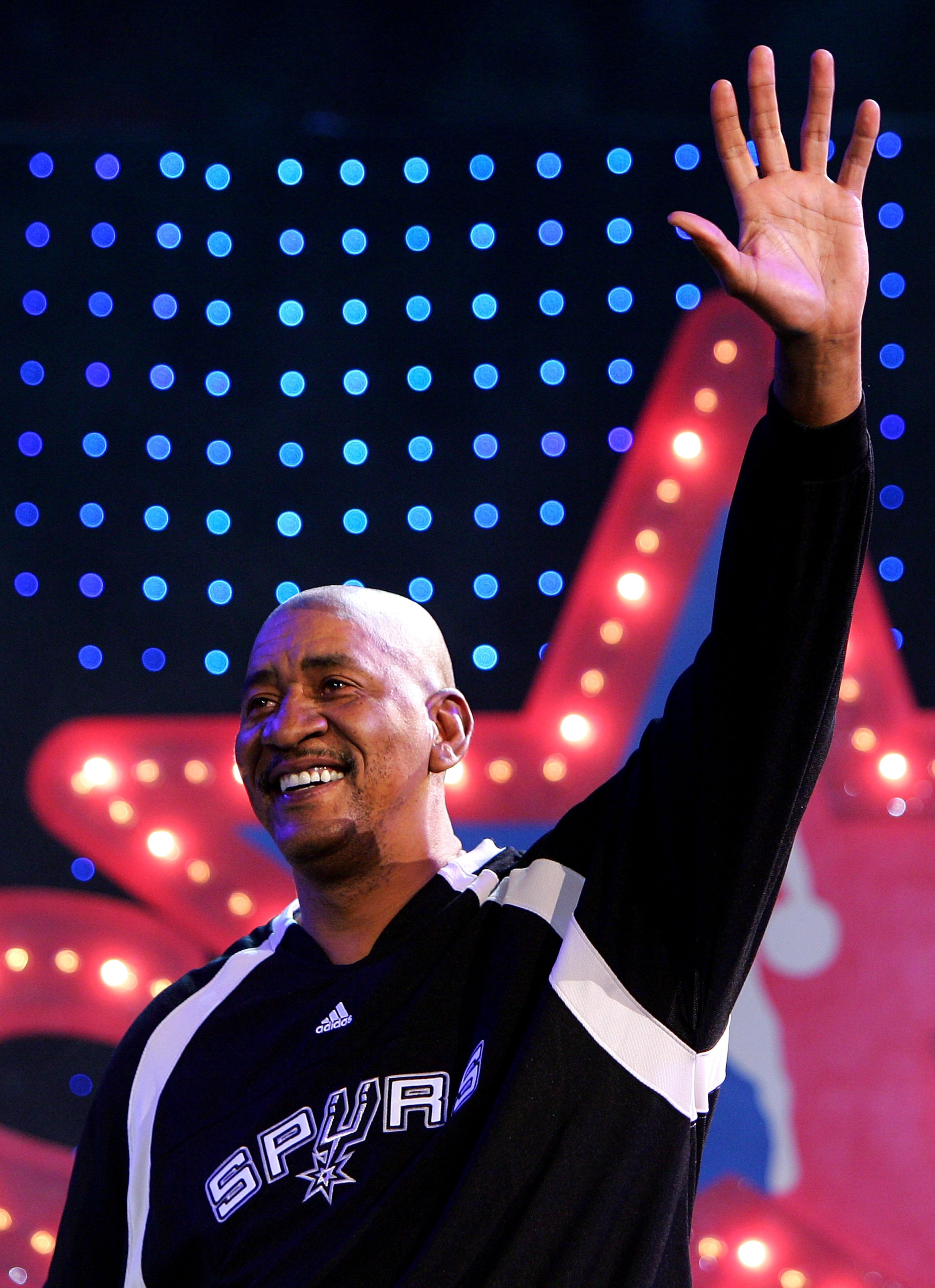 LAS VEGAS - FEBRUARY 17: NBA legend George Gervin waves to the crowd before the start of the Haier Shooting Stars Competition during NBA All-Star Weekend on February 17, 2007 at Thomas & Mack Center in Las Vegas, Nevada. NOTE TO USER: User expressly ack LAS VEGAS - FEBRUARY 17: NBA legend George Gervin waves to the crowd before the start of the Haier Shooting Stars Competition during NBA All-Star Weekend on February 17, 2007 at Thomas & Mack Center in Las Vegas, Nevada. NOTE TO USER: User expressly ack