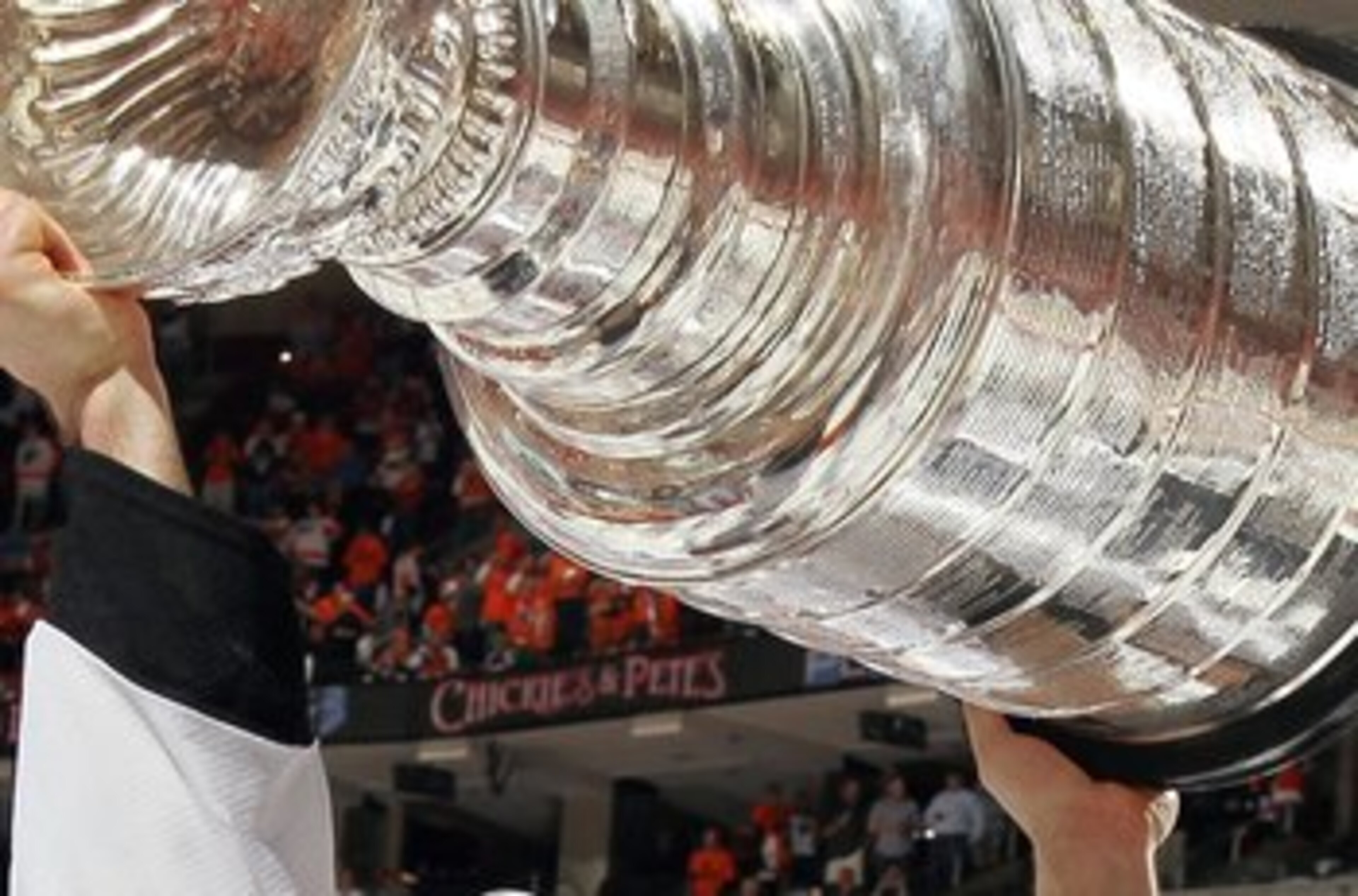 PHILADELPHIA - JUNE 09:  Brent Seabrook #7 of the Chicago Blackhawks hoists the Stanley Cup after teammate Patrick Kane scored the game-winning goal in overtime to defeat the Philadelphia Flyers 4-3 and win the Stanley Cup in Game Six of the 2010 NHL Stan