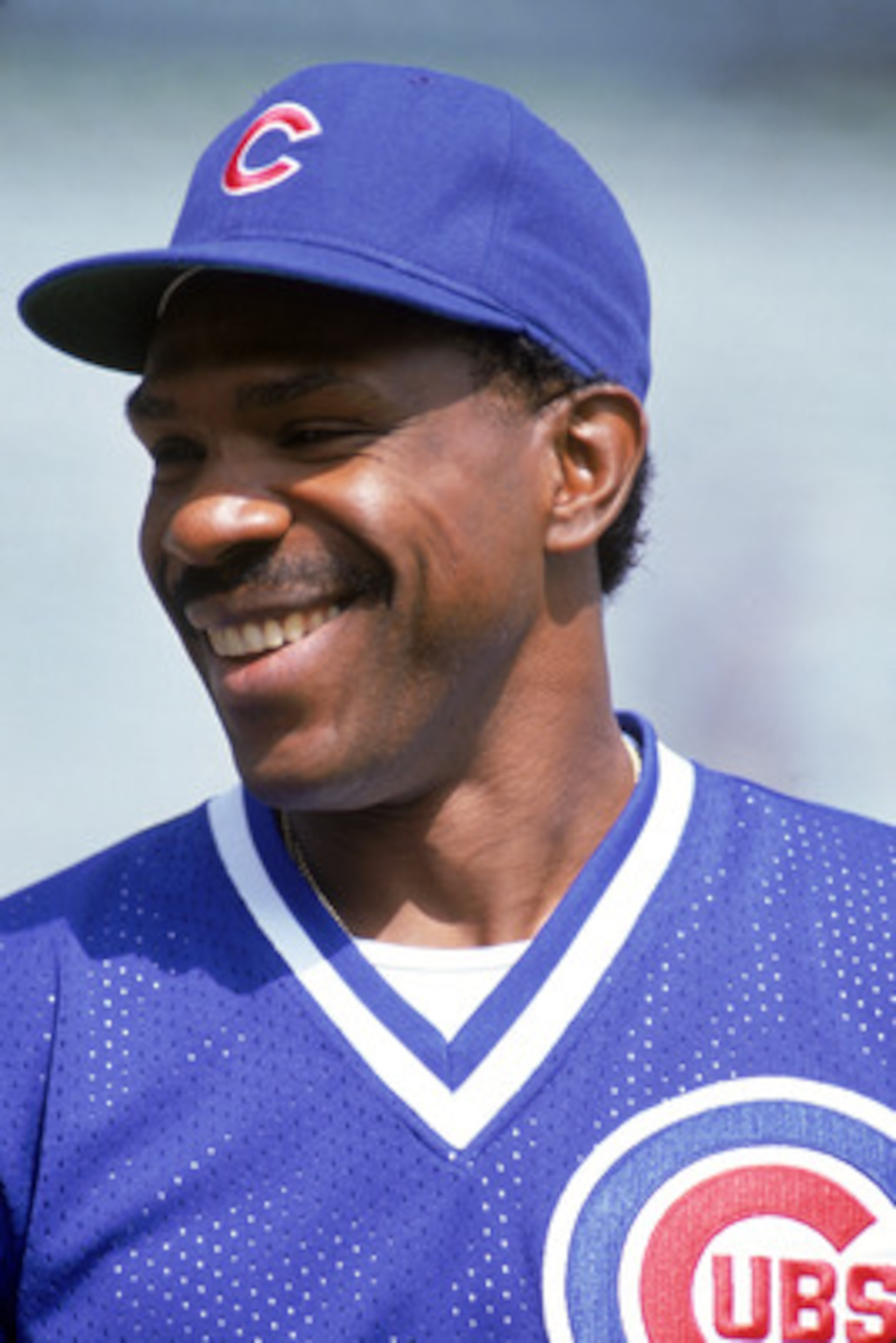 1990: Andre Dawson #8 of the Chicago Cubs smiles during practice in 1990. (Photo by Jonathan Daniel/Getty Images) 1990: Andre Dawson #8 of the Chicago Cubs smiles during practice in 1990. (Photo by Jonathan Daniel/Getty Images)