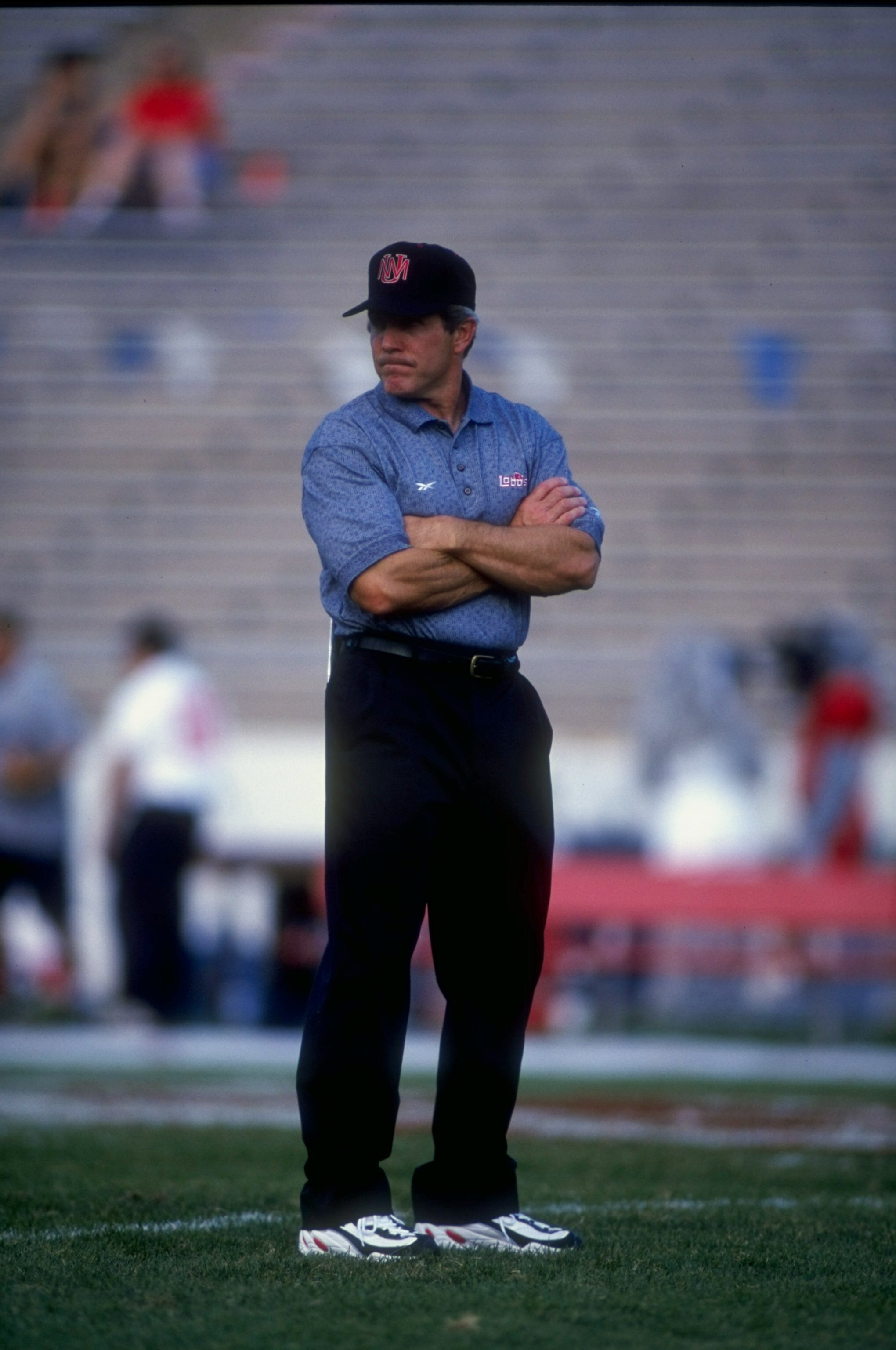 12 Sep 1998:  Head coach Rocky Long of the New Mexico Lobos looks on during a game agianst the Utah State Aggies at the University Stadium in Albuquerque, New Mexico. The Lobos defeated the Aggies 39-36.