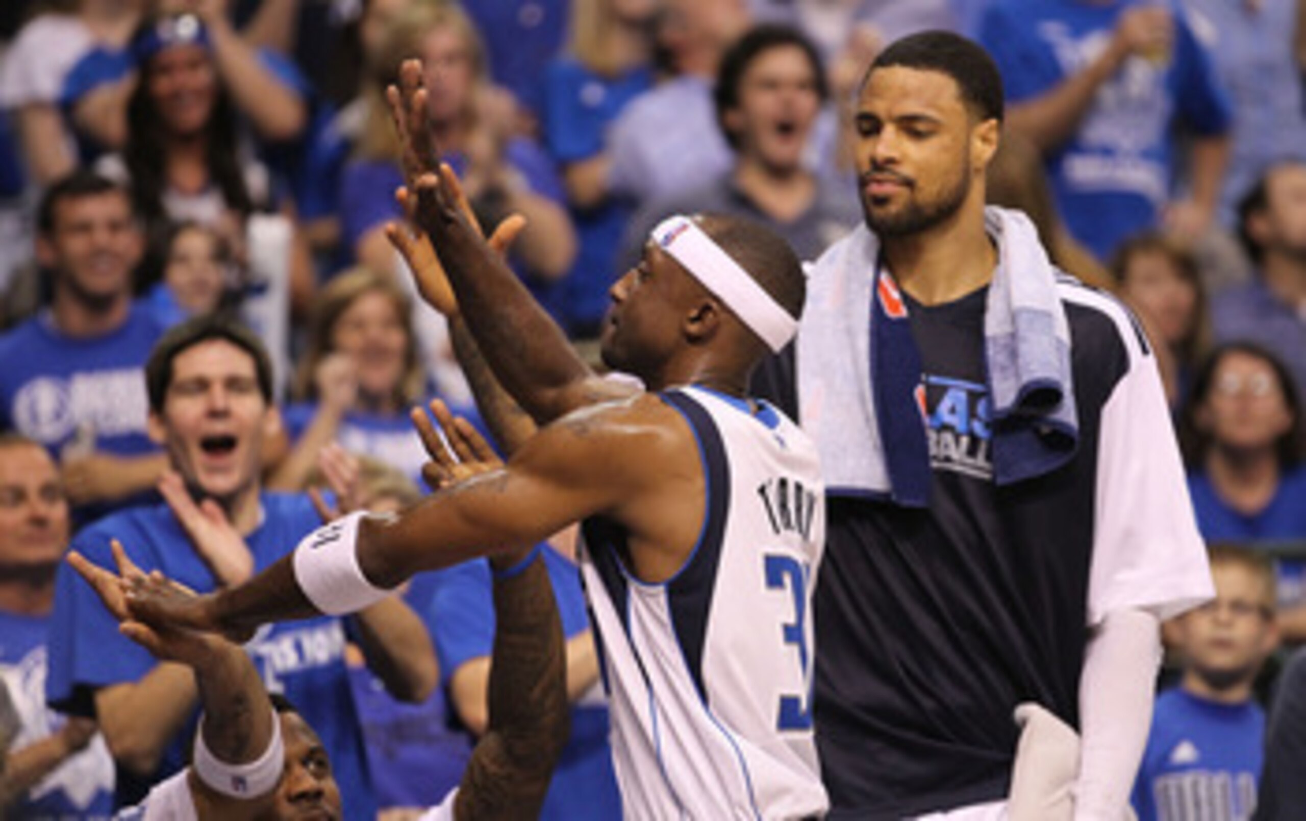 DALLAS, TX - MAY 08:  Guard Jason Terry #31 of the Dallas Mavericks reacts against the Los Angeles Lakers in Game Four of the Western Conference Semifinals during the 2011 NBA Playoffs on May 8, 2011 at American Airlines Center in Dallas, Texas.  NOTE TO 