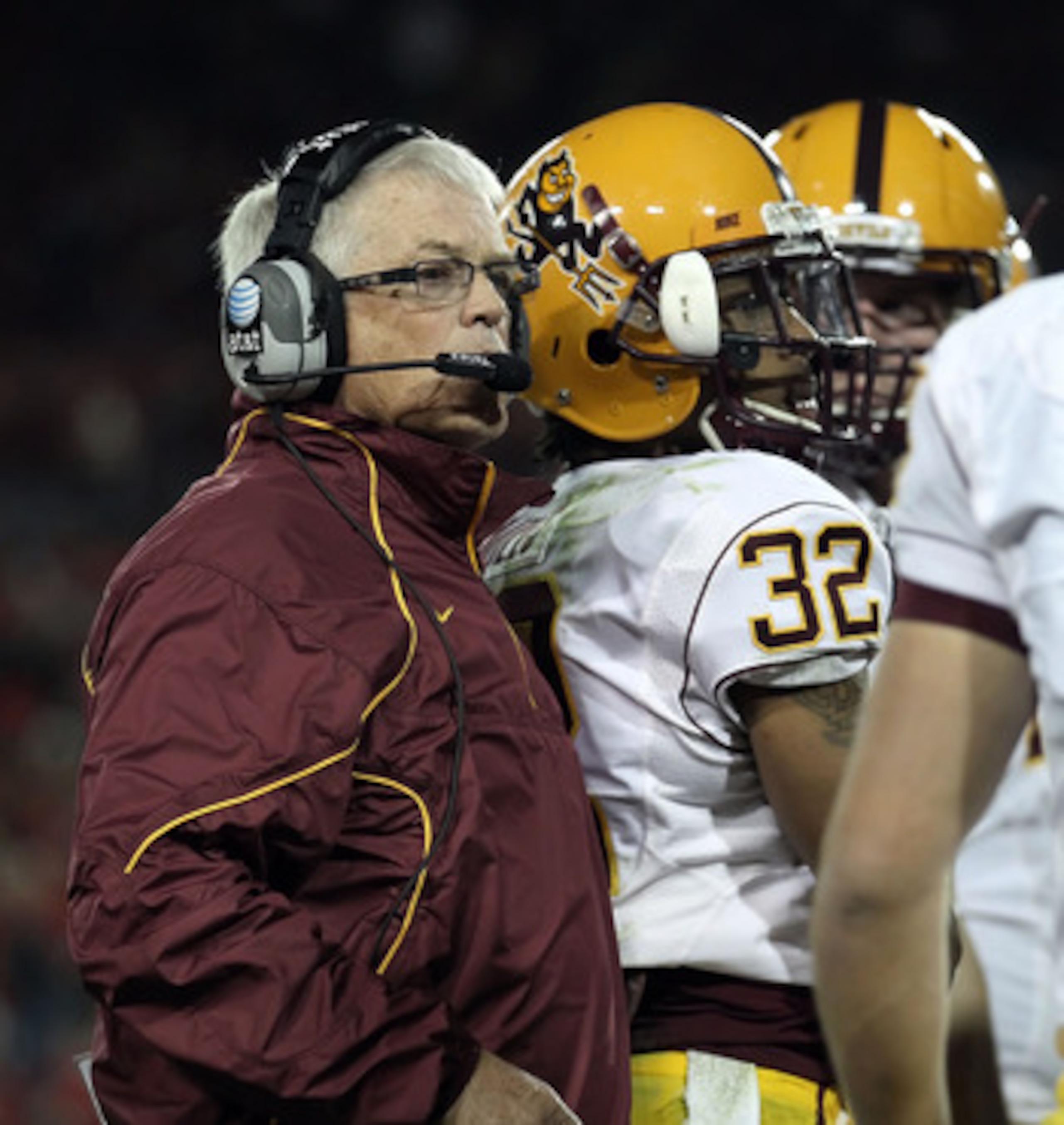TUCSON, AZ - DECEMBER 02:  Head coach Dennis Erickson of the Arizona State Sun Devils during the college football game at Arizona Stadium on December 2, 2010 in Tucson, Arizona. The Sun Devils defeated the Wildcats 30-29 in double overtime.  (Photo by Chr
