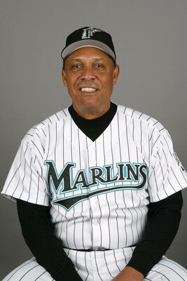 JUPITER, FL - FEBRUARY 28:  Coach Tony Perez of the Florida Marlins during photo day February 28, 2004 at Roger Dean Stadium in Jupiter, Florida. (Photo by Eliot J. Schechter/Getty Images)