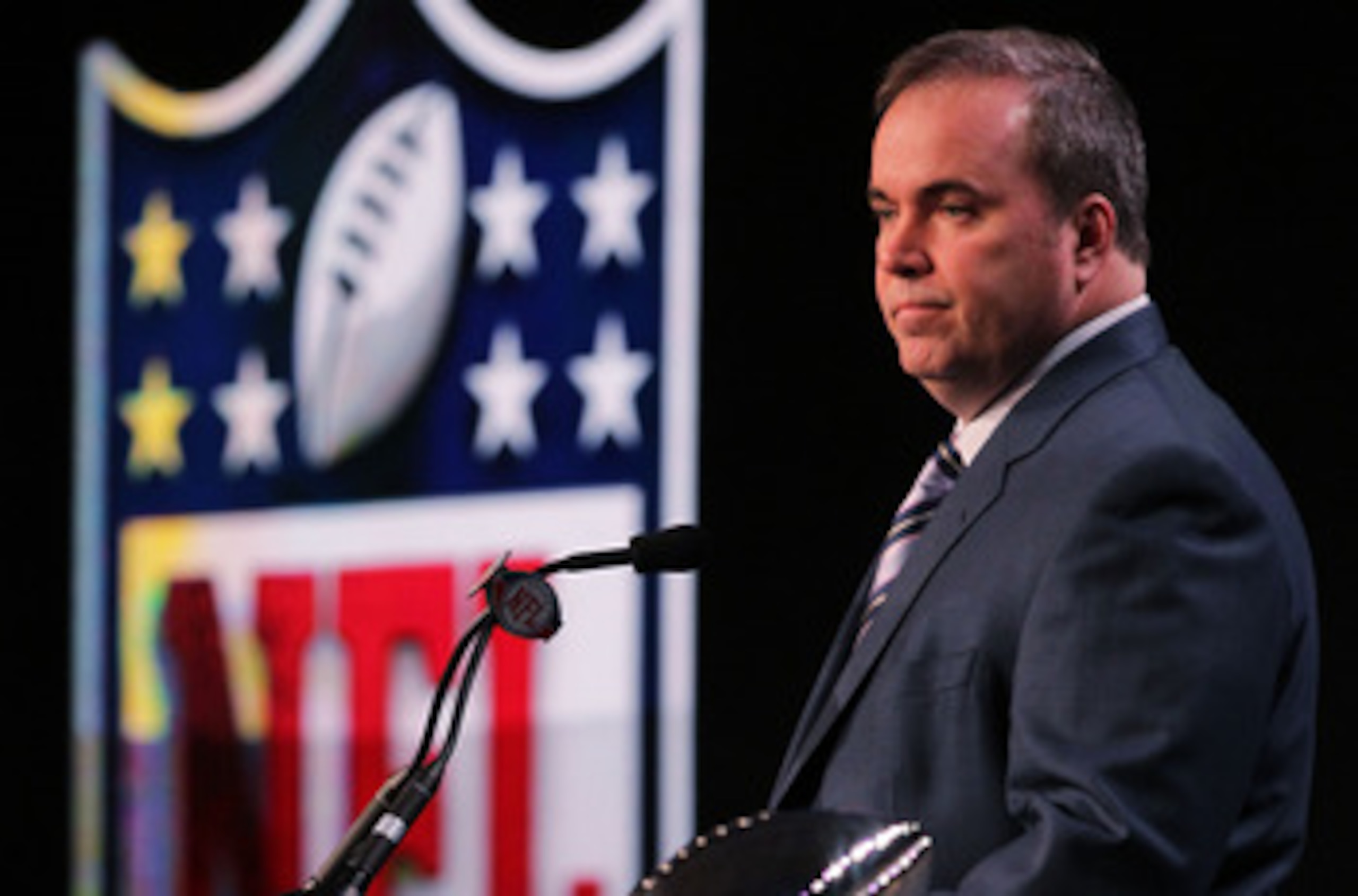 DALLAS, TX - FEBRUARY 04:  Head coach Mike McCarthy of the Green Bay Packers speaks during a press conference at the Super Bowl XLV media center on February 4, 2011 in Dallas, Texas. The Green Bay Packers will play the Pittsburgh Steelers in Super Bowl XL