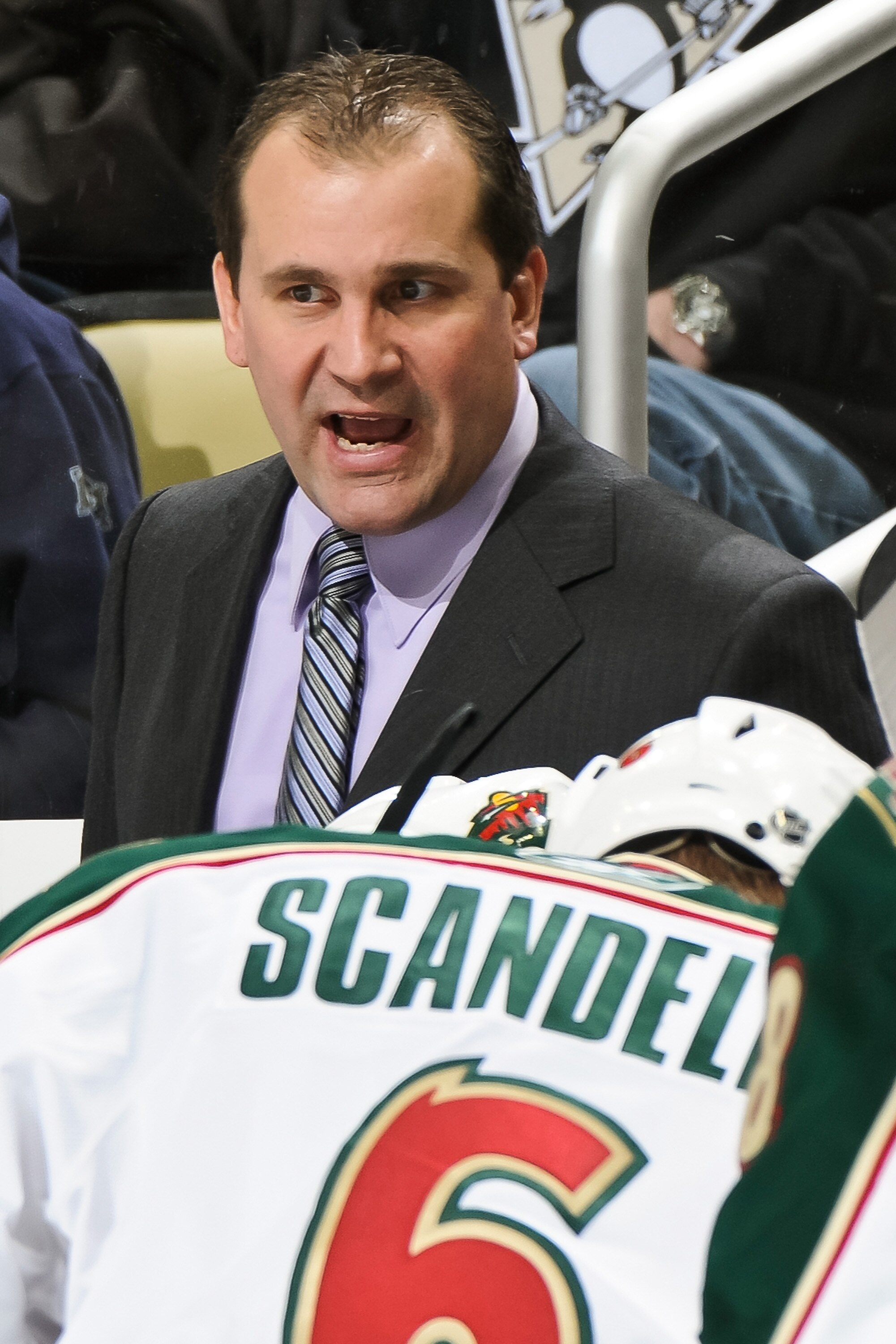 PITTSBURGH, PA - JANUARY 08:  Head Coach Todd Richards of the Minnesota Wild instructs his team during a game against the Pittsburgh Penguins on January 8, 2011 at CONSOL Energy Center in Pittsburgh, Pennsylvania.  (Photo by Jamie Sabau/Getty Images)