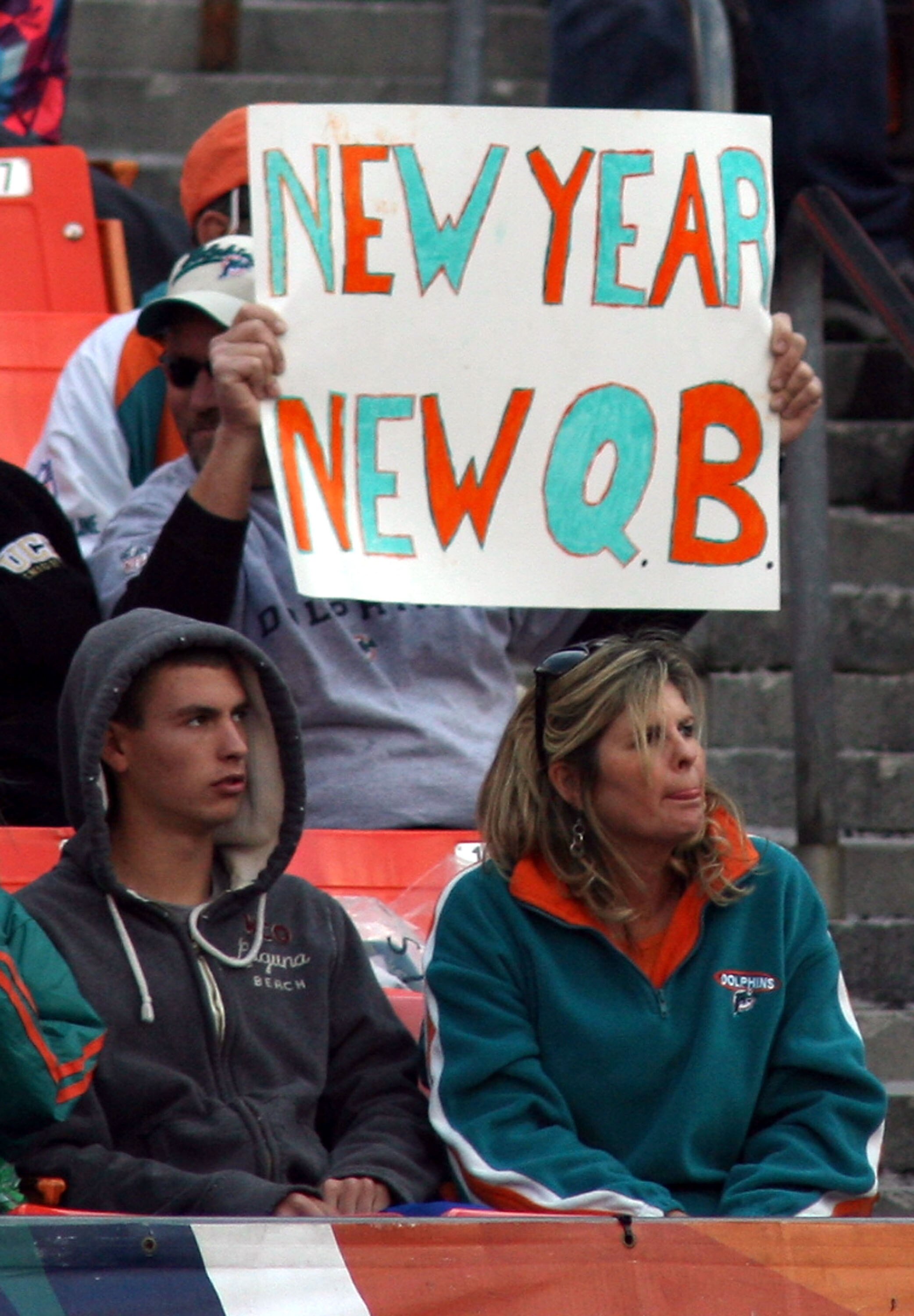 MIAMI - DECEMBER 26: Fans calling for the removal of Quarterback Chad Henne #7 as the Miami Dolphins play against the Detroit Lions at Sun Life Stadium on December 26, 2010 in Miami, Florida. The Lions defeated the Dolphins 34-27. (Photo by Marc Serota/Ge