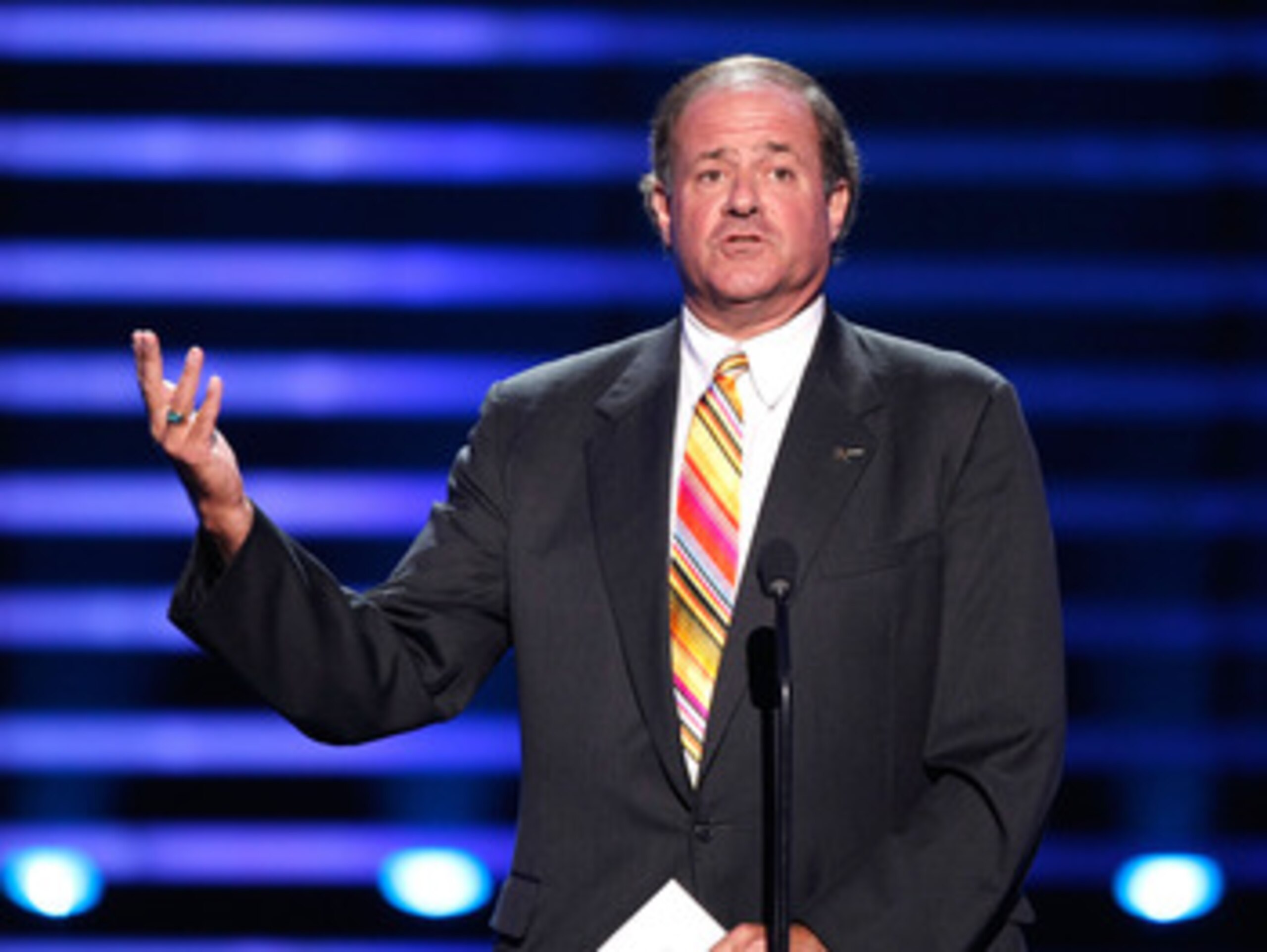 LOS ANGELES, CA - JULY 16:  ESPN personality Chris Berman onstage at the 2008 ESPY Awards held at NOKIA Theatre L.A. LIVE on July 16, 2008 in Los Angeles, California.  The 2008 ESPYs will air on Sunday, July 20 at 9PM ET on ESPN.  (Photo by Kevin Winter/G