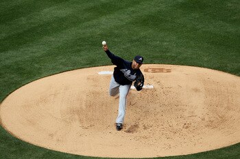 SAN DIEGO - APRIL 12:  Jair Jurrjens #49 of the Atlanta Braves throws a pitch against the San Diego Padres on April 12, 2010 at Petco Park in San Diego, California.  The Padres won 17-2.  (Photo by Stephen Dunn/Getty Images)