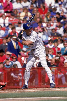 MILKAUKEE - SEPTEMBER 29:  Paul Molitor #4 of the Milwaukee Brewers waits for the Boston Red Sox pitch during the game at Milwaukee County Stadium on September 29, 1991 in Milwaukee, Wisconsin.  (Photo by Jonathan Daniel/Getty Images)