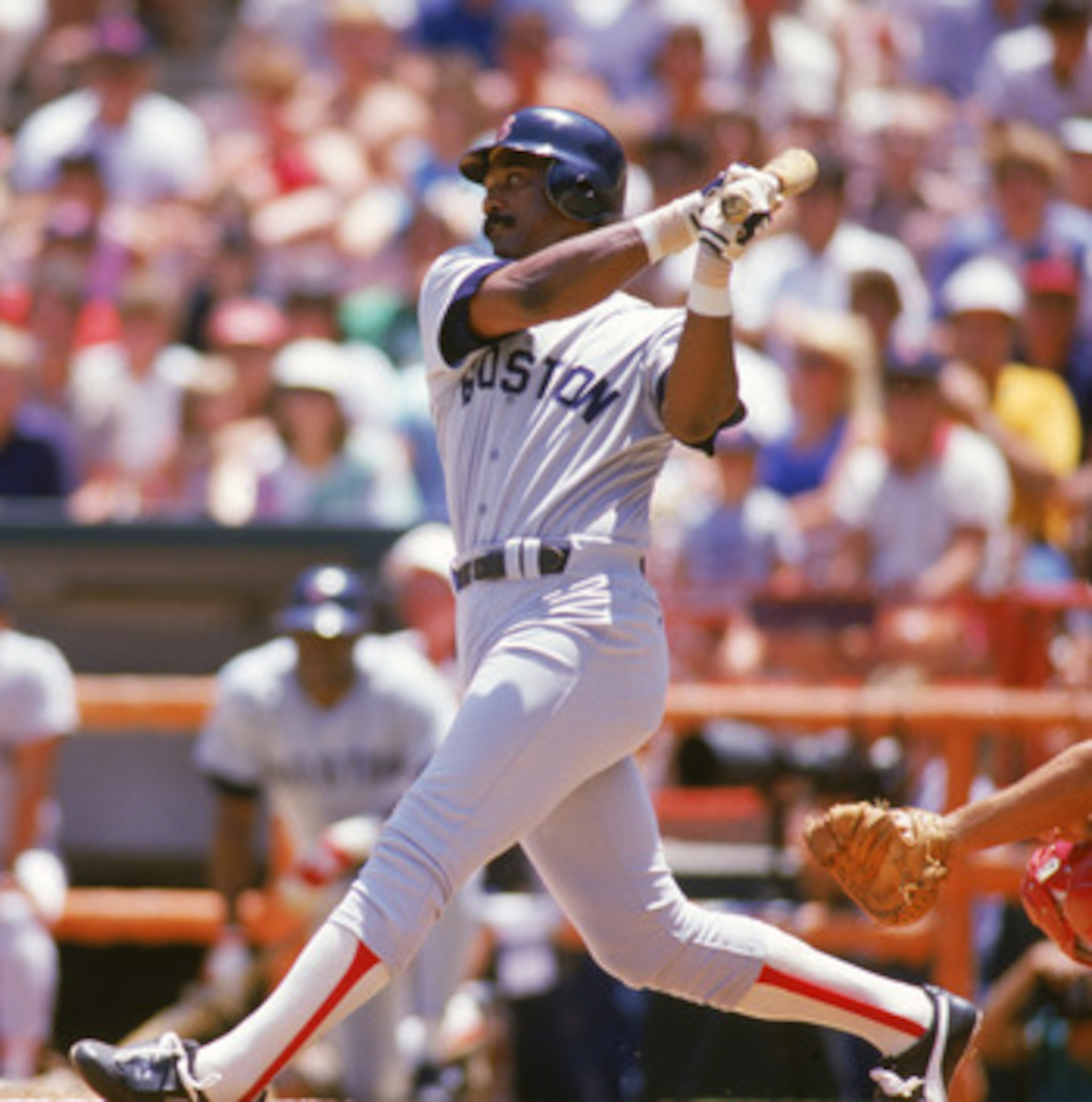 ANAHEIM, CA - JULY: Jim Rice #14 of the Boston Red Sox bats against the California Angels during a July 1986 game at Anaheim Stadium in Anaheim, California. (Photo by Getty Images) ANAHEIM, CA - JULY: Jim Rice #14 of the Boston Red Sox bats against the California Angels during a July 1986 game at Anaheim Stadium in Anaheim, California. (Photo by Getty Images)