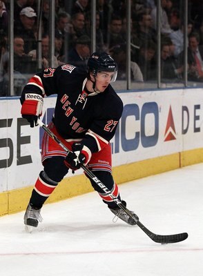 NEW YORK, NY - JANUARY 11:  Ryan McDonagh #27 of the New York Rangers skates against the Montreal Canadiens on January 11, 2011 at Madison Square Garden in New York City. Montreal defeated the Rangers 2-1.  (Photo by Jim McIsaac/Getty Images)