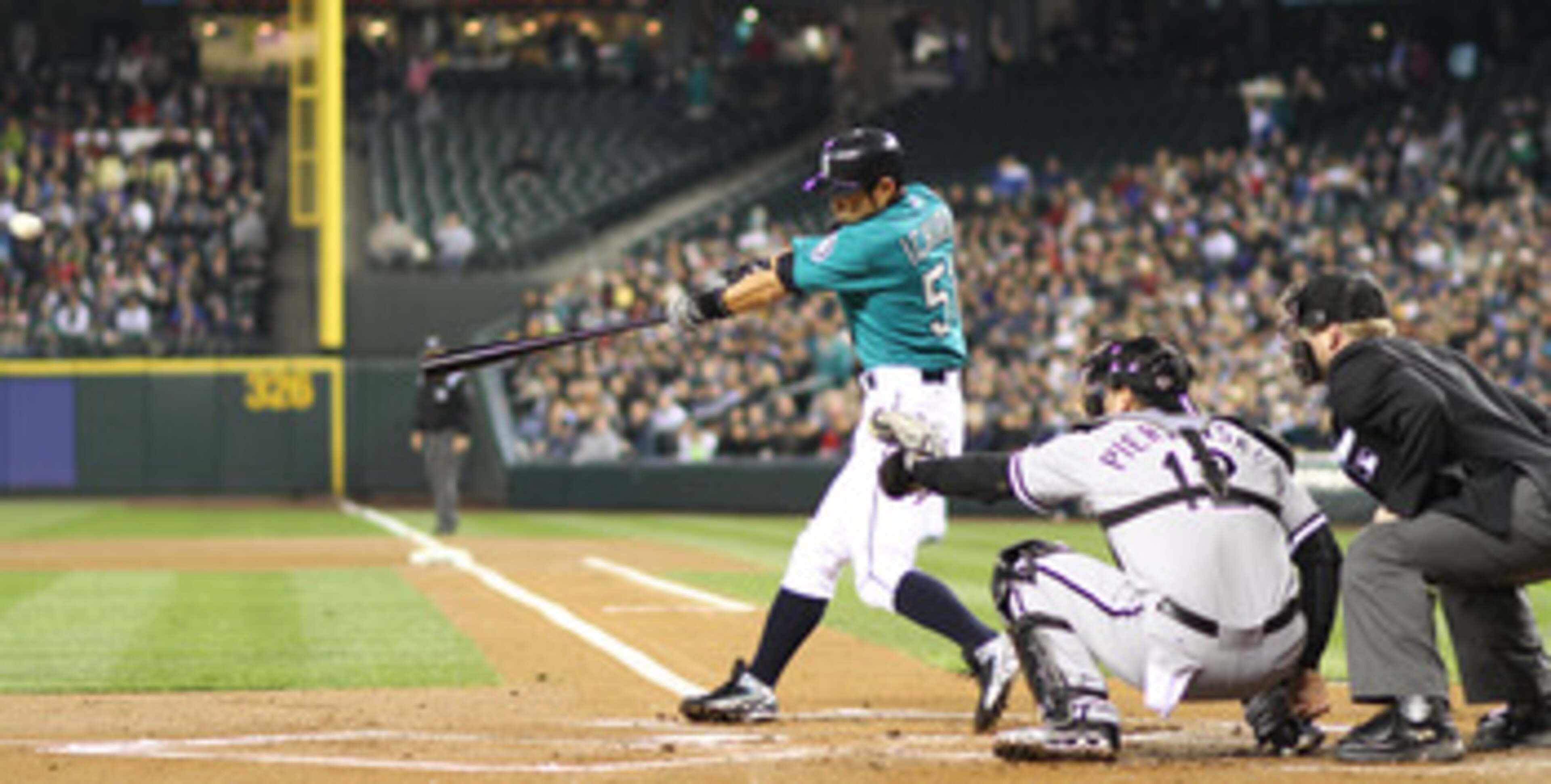 SEATTLE - MAY 06:  Ichiro Suzuki #51 of the Seattle Mariners bats against the Chicago White Sox at Safeco Field on May 6, 2011 in Seattle, Washington. The Mariners won 3-2. (Photo by Otto Greule Jr/Getty Images)