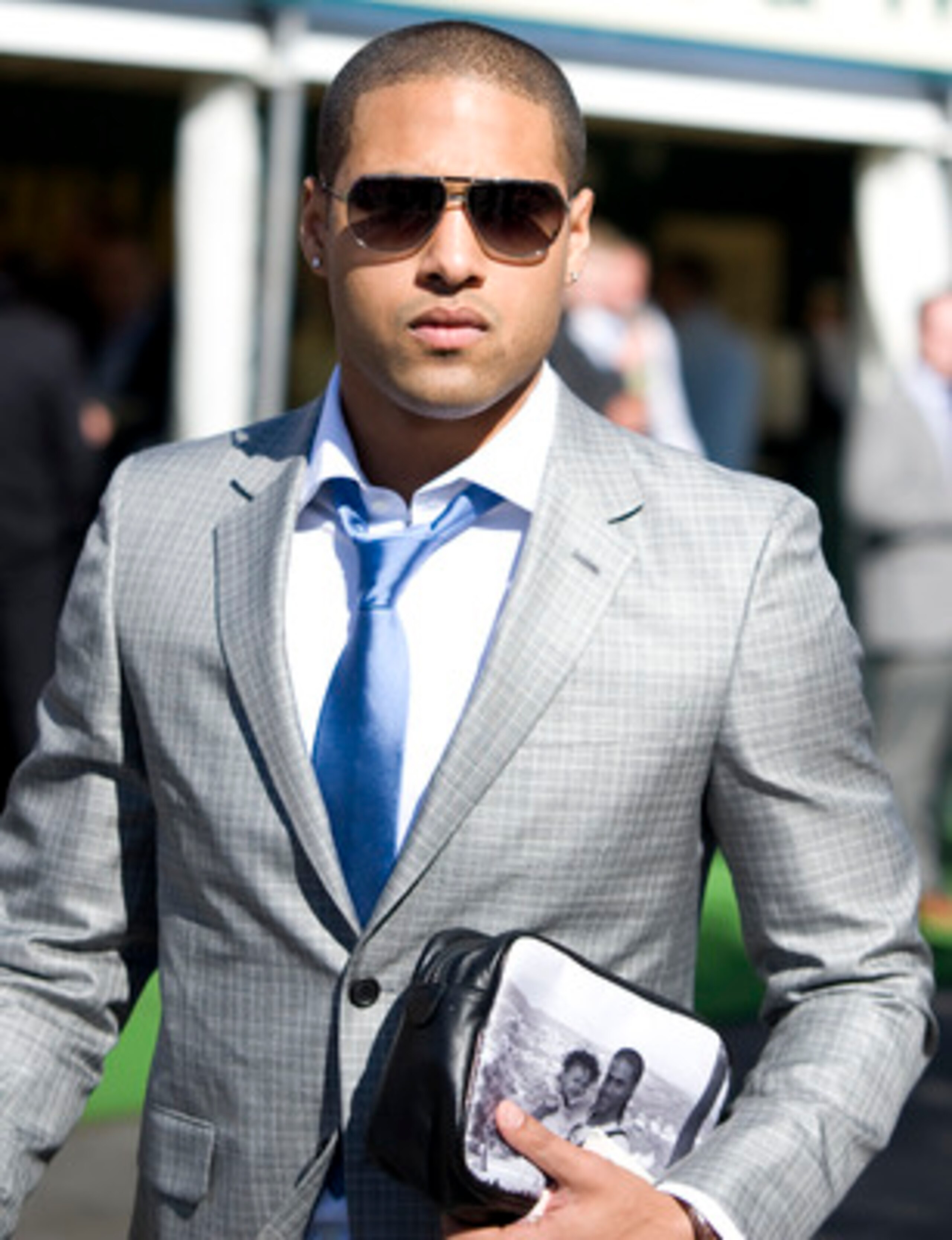 LIVERPOOL, ENGLAND - APRIL 08: England and Liverpool footballer Glen Johnson is seen on Ladies Day at Aintree racecourse on April 08, 2011 in Liverpool, England . (Photo by Alan Crowhurst/ Getty Images)