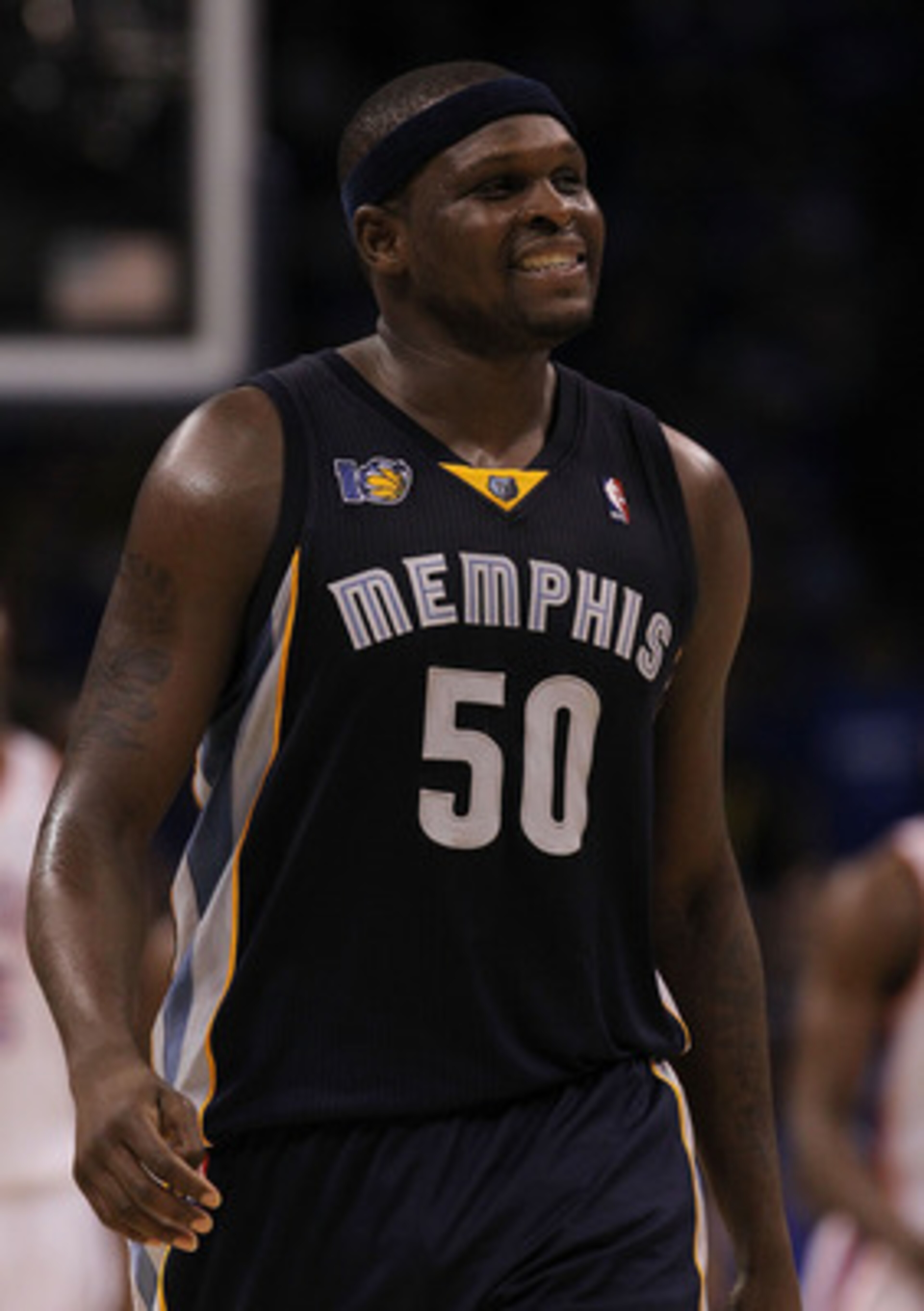 OKLAHOMA CITY, OK - MAY 01:  Forward Zach Randolph #50 of the Memphis Grizzlies reacts against the Oklahoma City Thunder in Game One of the Western Conference Semifinals in the 2011 NBA Playoffs on May 1, 2011 at Oklahoma City Arena in Oklahoma City, Okla