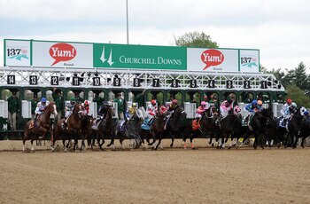 LOUISVILLE, KY - MAY 07:  The horses break from the starter's gate at the start of the 137th Kentucky Derby at Churchill Downs on May 7, 2011 in Louisville, Kentucky.  (Photo by Harry How/Getty Images)