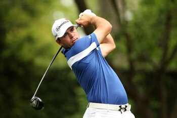 AUGUSTA, GA - APRIL 08:  Gary Woodland hits his tee shot on the second hole during the second round of the 2011 Masters Tournament at Augusta National Golf Club on April 8, 2011 in Augusta, Georgia.  (Photo by Andrew Redington/Getty Images)