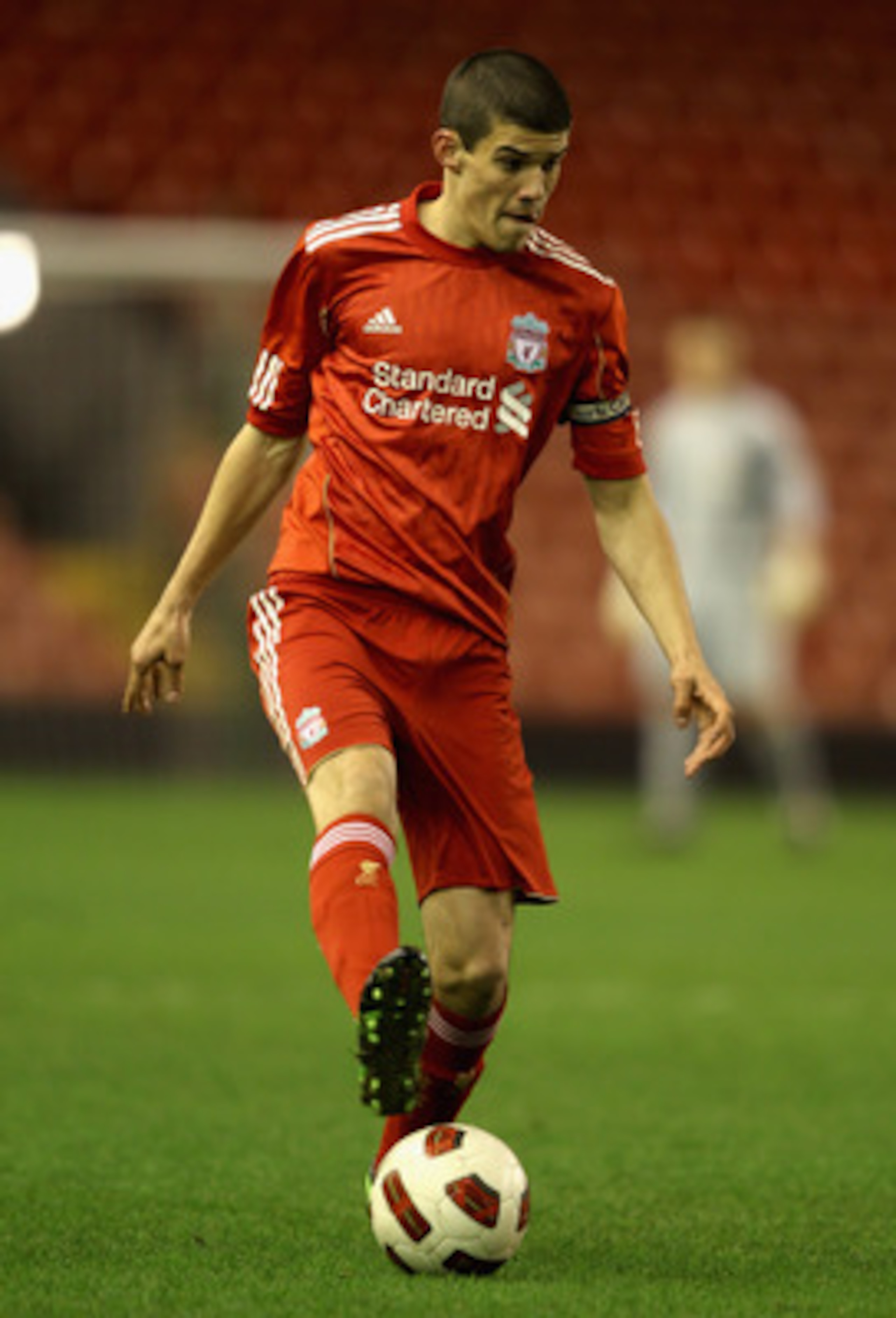 LIVERPOOL, ENGLAND - FEBRUARY 14: Conor Coady of Liverpool in action during the FA Youth Cup match between Liverpool and Southend United at Anfield on February 14, 2011 in Liverpool, England.  (Photo by Clive Brunskill/Getty Images)