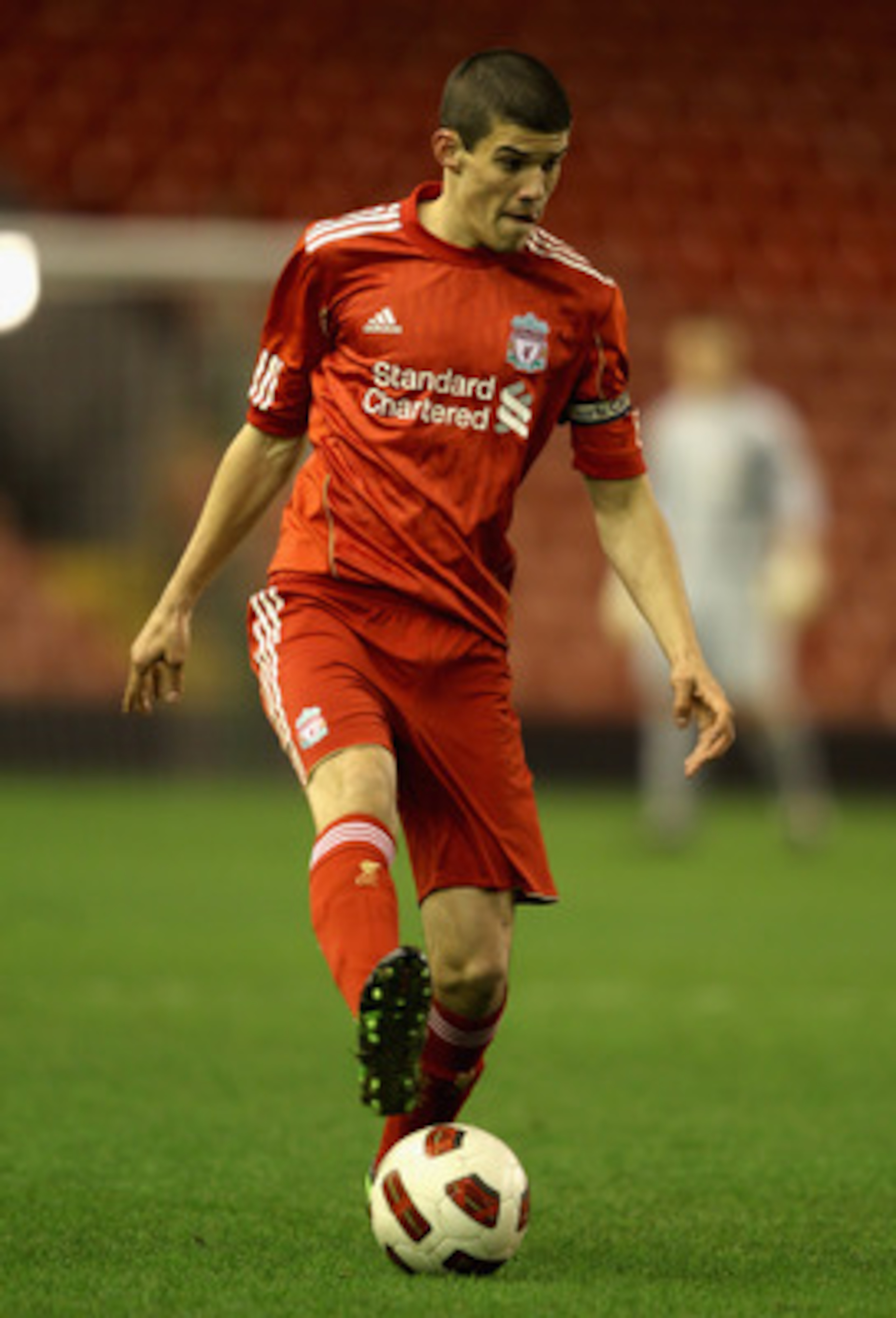 LIVERPOOL, ENGLAND - FEBRUARY 14: Conor Coady of Liverpool in action during the FA Youth Cup match between Liverpool and Southend United at Anfield on February 14, 2011 in Liverpool, England.  (Photo by Clive Brunskill/Getty Images)