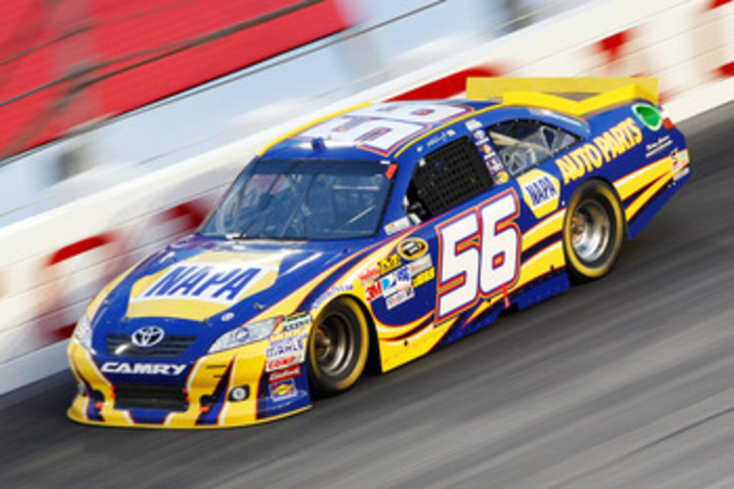 DARLINGTON, SC - MAY 07:  Martin Truex Jr., driver of the #56 NAPA Auto Parts Toyota, races during the NASCAR Sprint Cup Series SHOWTIME Southern 500 at Darlington Raceway on May 7, 2011 in Darlington, South Carolina.  (Photo by Geoff Burke/Getty Images f