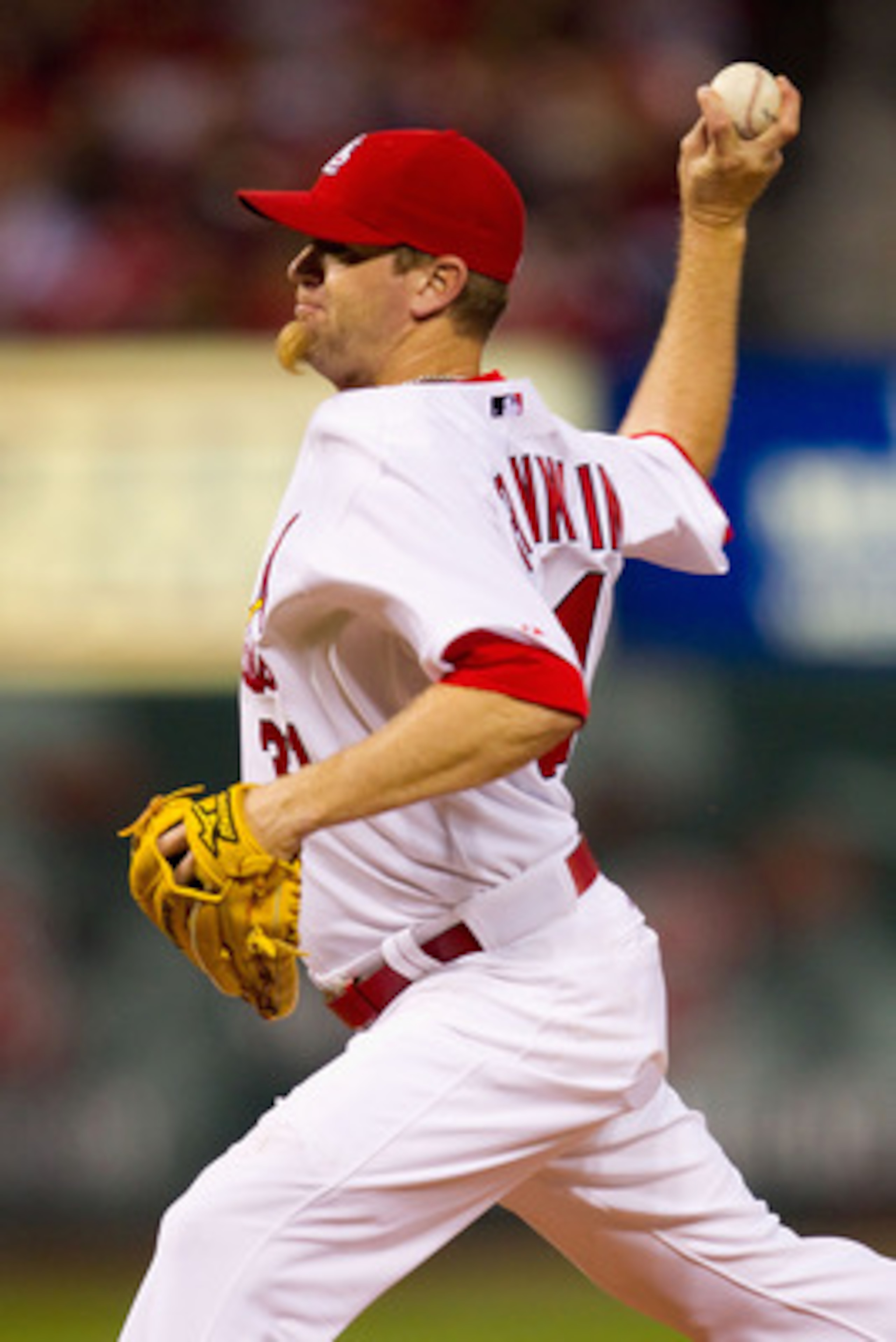 ST. LOUIS, MO - APRIL 23: Reliever Ryan Franklin #31 of the St. Louis Cardinals pitches against the Cincinnati Reds at Busch Stadium on April 23, 2011 in St. Louis, Missouri.  (Photo by Dilip Vishwanat/Getty Images)