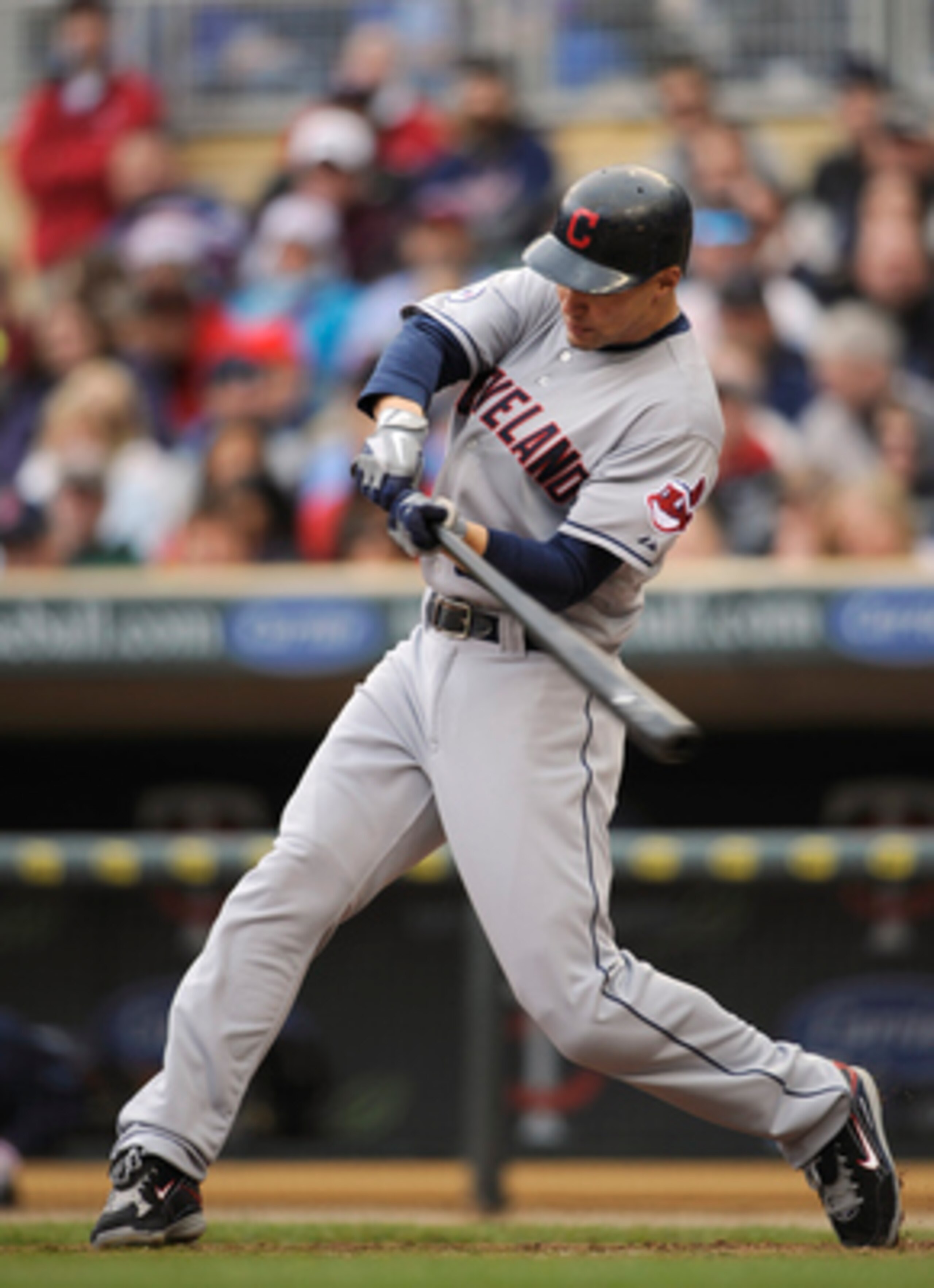 MINNEAPOLIS, MN - APRIL 23: Grady Sizemore #24 of the Cleveland Indians hits a two-run home run against the Minnesota Twins during the eighth inning of their game on April 23, 2011 at Target Field in Minneapolis, Minnesota. (Photo by Hannah Foslien/Getty MINNEAPOLIS, MN - APRIL 23: Grady Sizemore #24 of the Cleveland Indians hits a two-run home run against the Minnesota Twins during the eighth inning of their game on April 23, 2011 at Target Field in Minneapolis, Minnesota. (Photo by Hannah Foslien/Getty