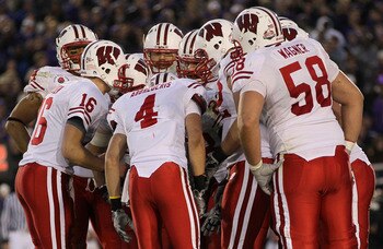 PASADENA, CA - JANUARY 01: The Wisconsin Badgers huddle together during their game against the TCU Horned Frogs in the 97th Rose Bowl game on January 1, 2011 in Pasadena, California. (Photo by Jeff Gross/Getty Images) PASADENA, CA - JANUARY 01: The Wisconsin Badgers huddle together during their game against the TCU Horned Frogs in the 97th Rose Bowl game on January 1, 2011 in Pasadena, California. (Photo by Jeff Gross/Getty Images)