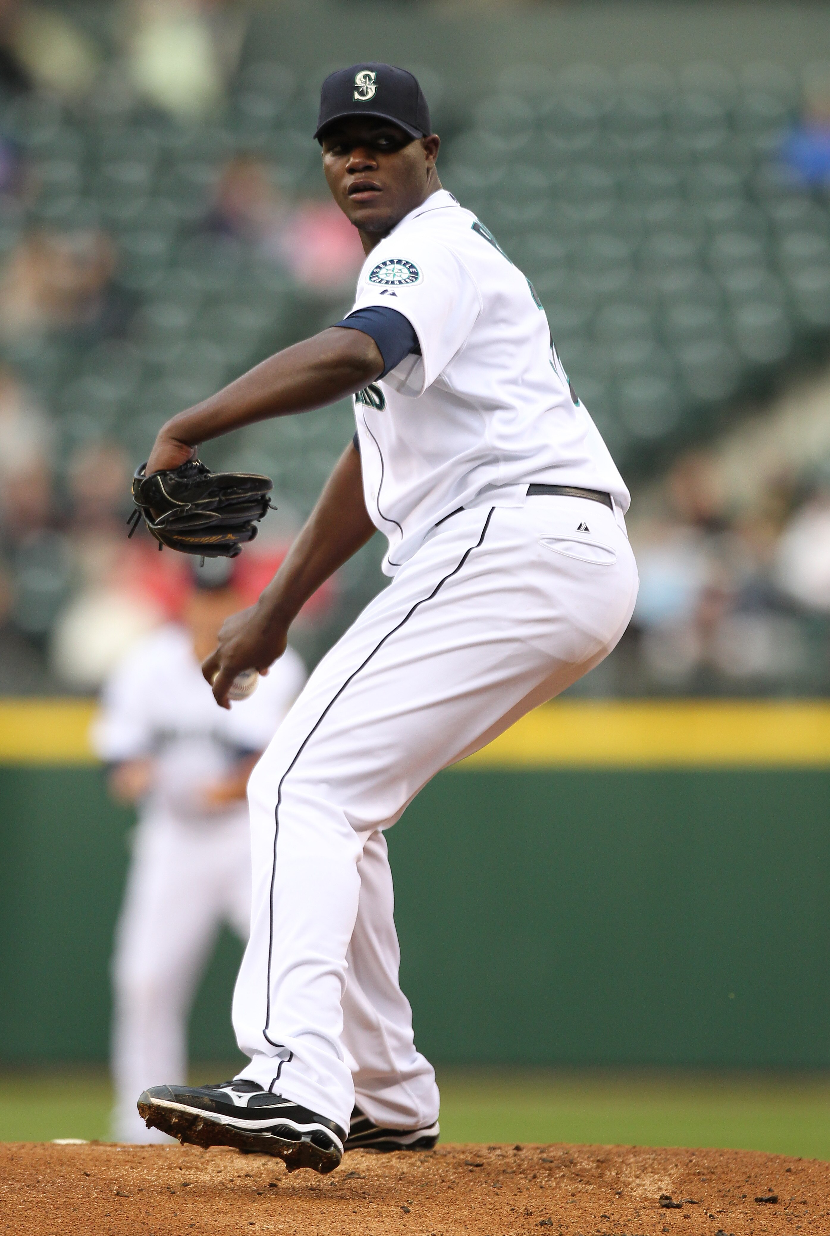 SEATTLE - MAY 04:  Starting pitcher Michael Pineda #36 of the Seattle Mariners pitches against the Texas Rangers at Safeco Field on May 4, 2011 in Seattle, Washington. (Photo by Otto Greule Jr/Getty Images)