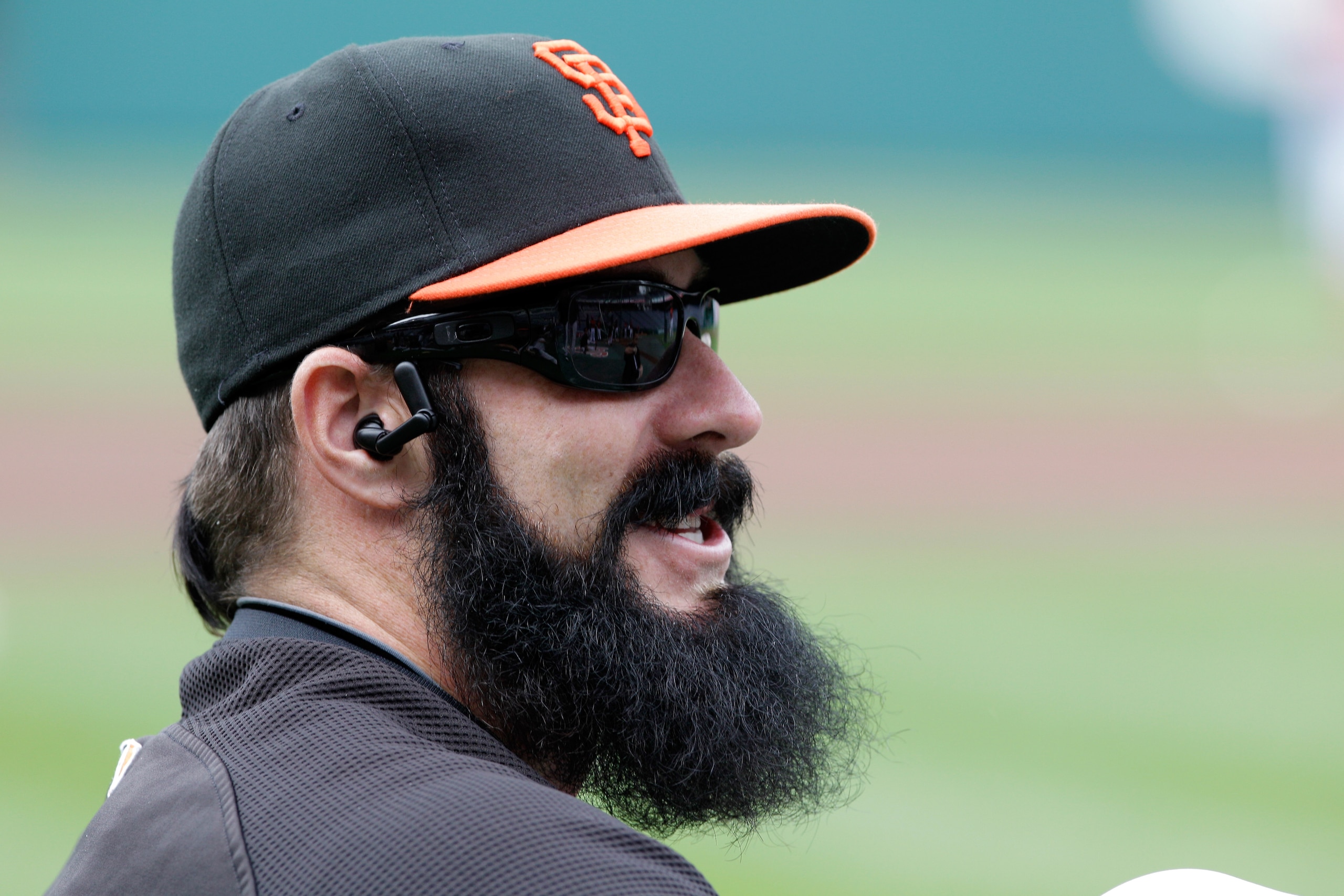 WASHINGTON, DC - APRIL 29: Pitcher Brian Wilson #38 of the San Francisco Giants before the start of their game against the Washington Nationals at Nationals Park on April 29, 2011 in Washington, DC.  (Photo by Rob Carr/Getty Images)