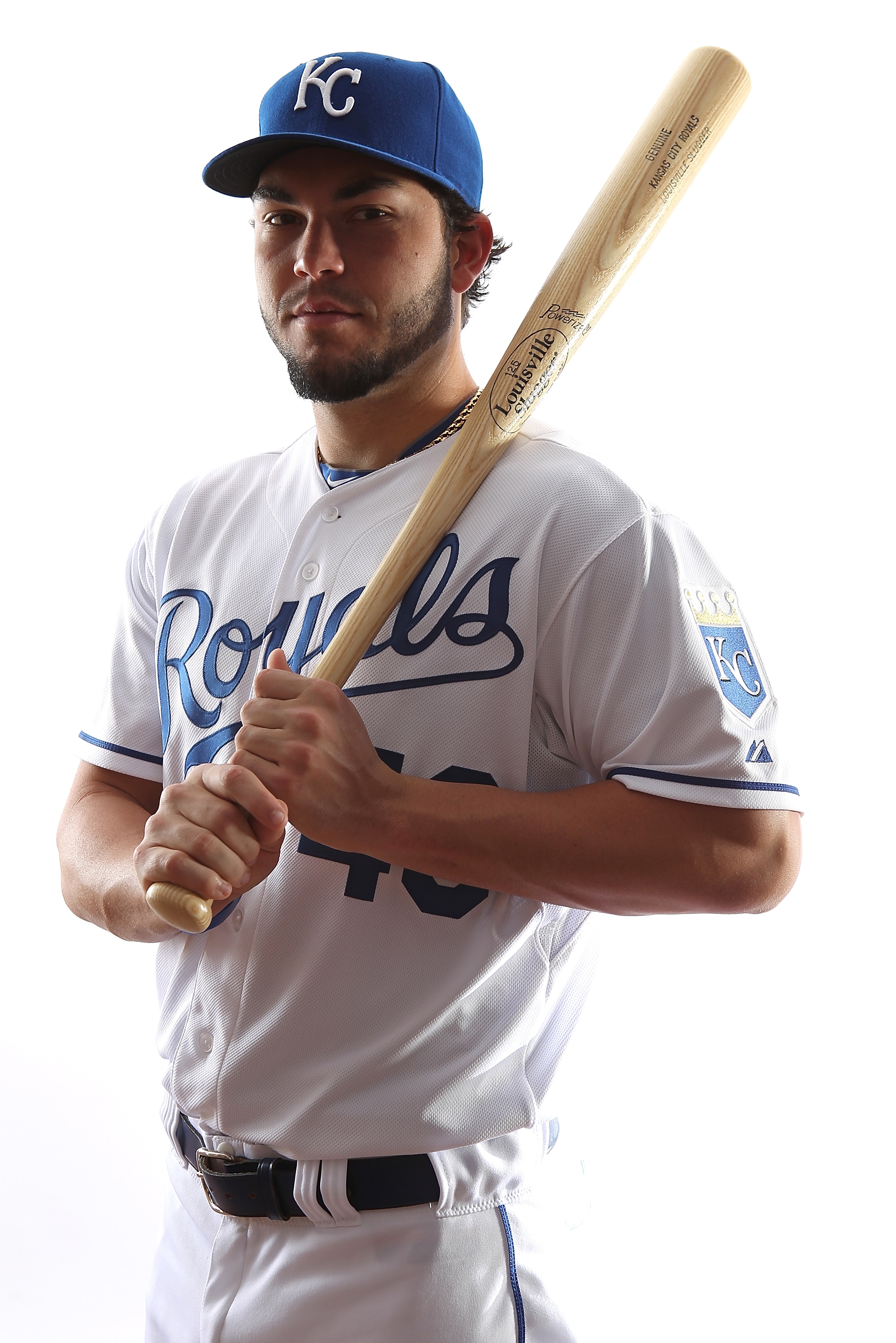 SURPRISE, AZ - FEBRUARY 23:  Eric Hosmer #40 of the Kansas City Royals poses for a portrait during Spring Training Media Day on February 23, 2011 at Surprise Stadium in Surprise, Arizona..  (Photo by Jonathan Ferrey/Getty Images)